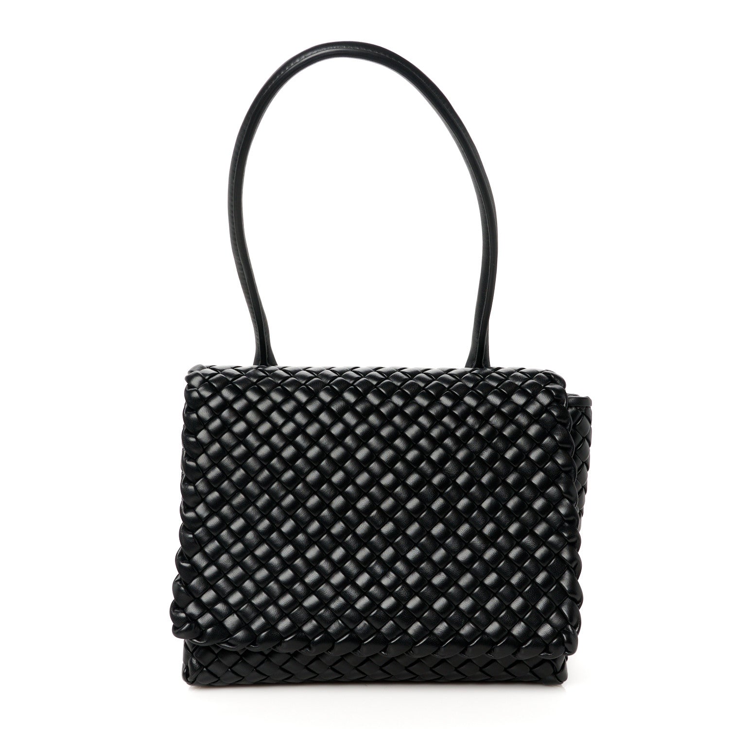 Bottega Veneta Nappa Intrecciato Patti Top Handle Bag Black