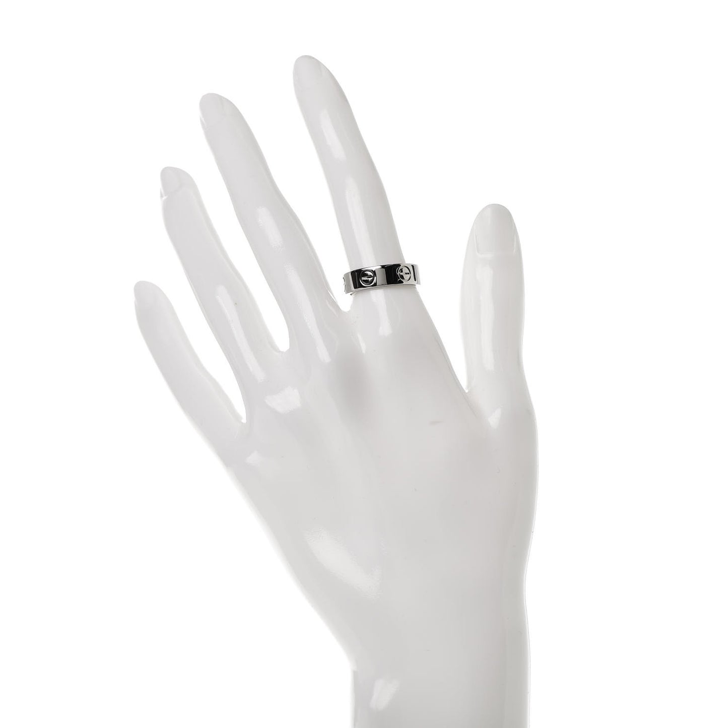 18K White Gold 5.5mm LOVE Ring 52 6