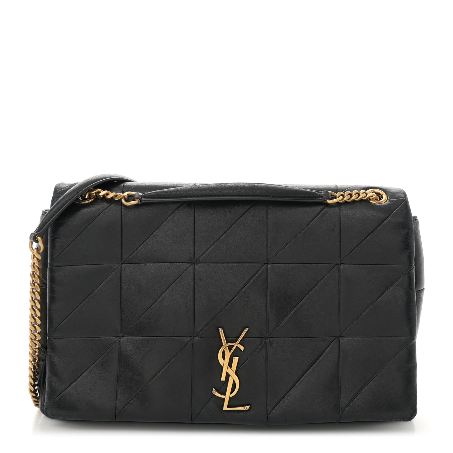 Lambskin Patchwork Monogram Large Jamie Black