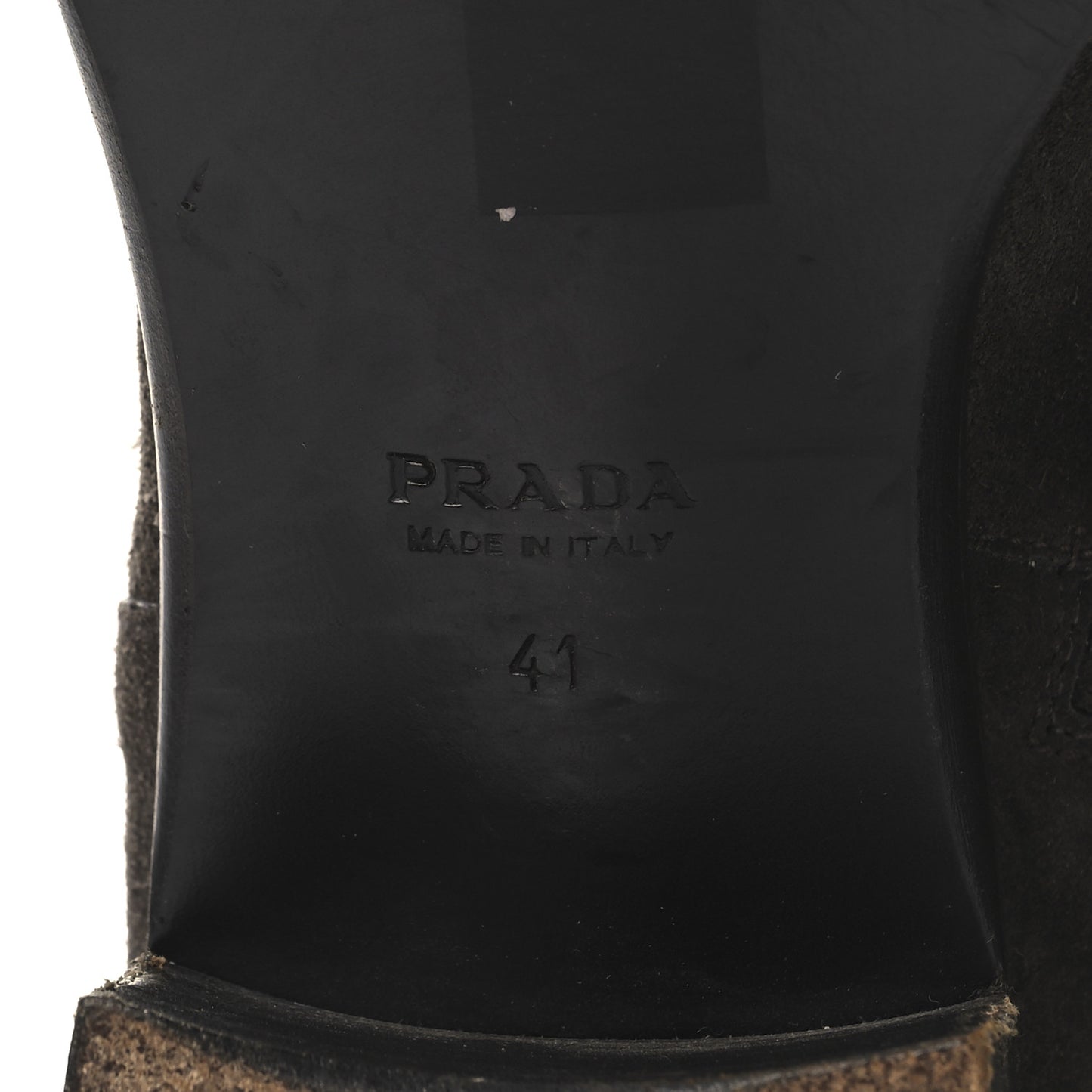 Suede Metal Triangle Logo Boots 41 Brown