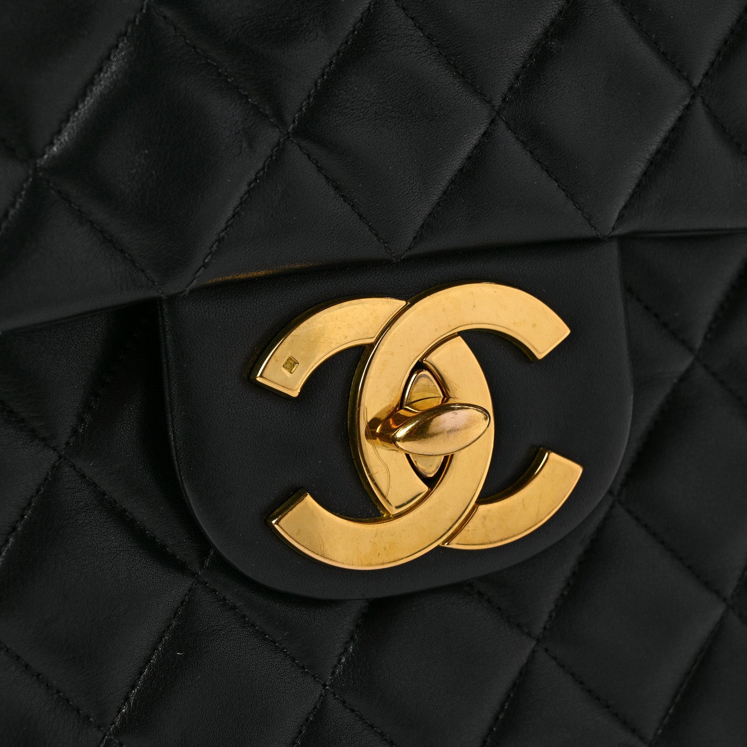 Chanel Lambskin Quilted XL Jumbo Single Flap Black 13 of 13