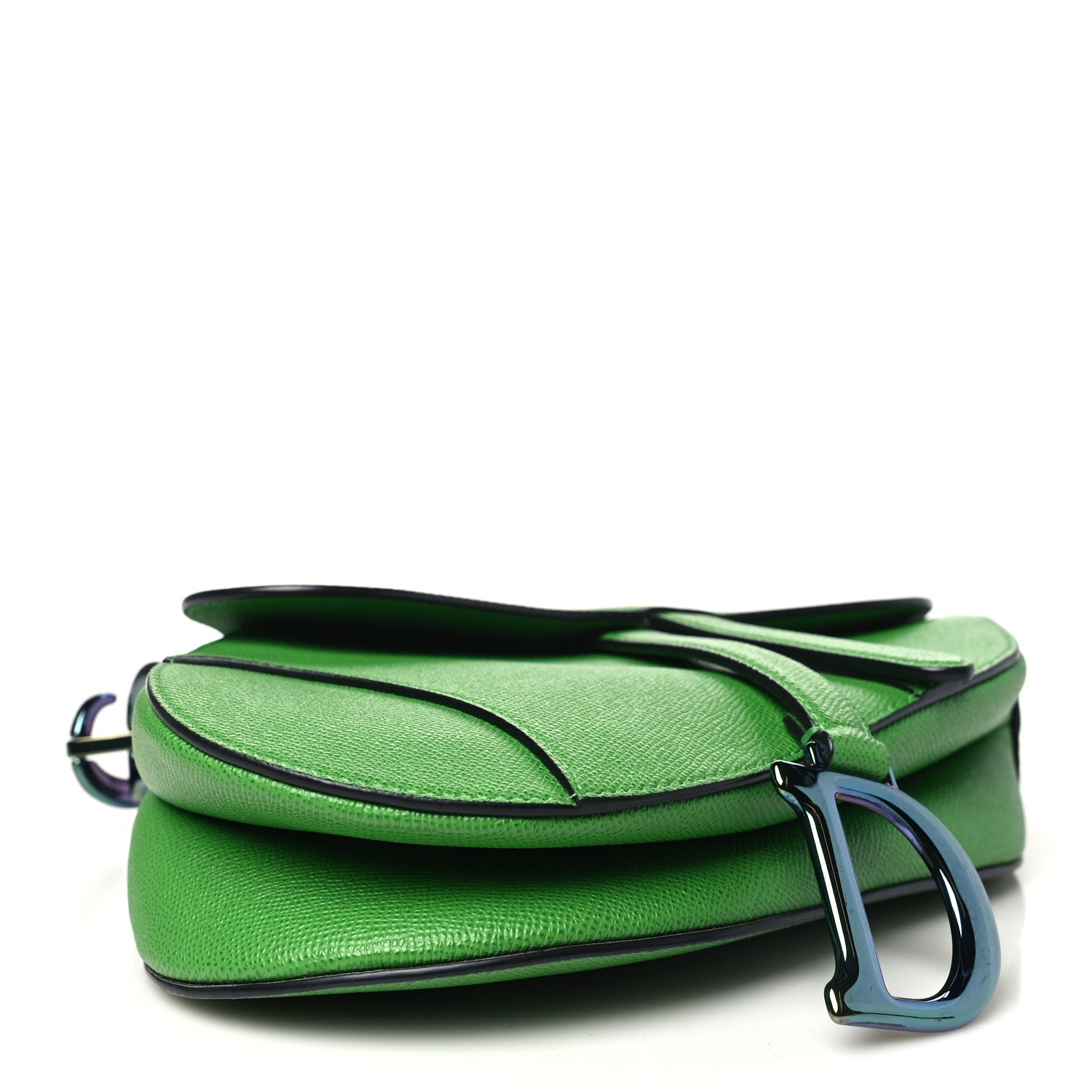 Christian Dior Grained Calfskin Saddle Bag Green 4 of 10