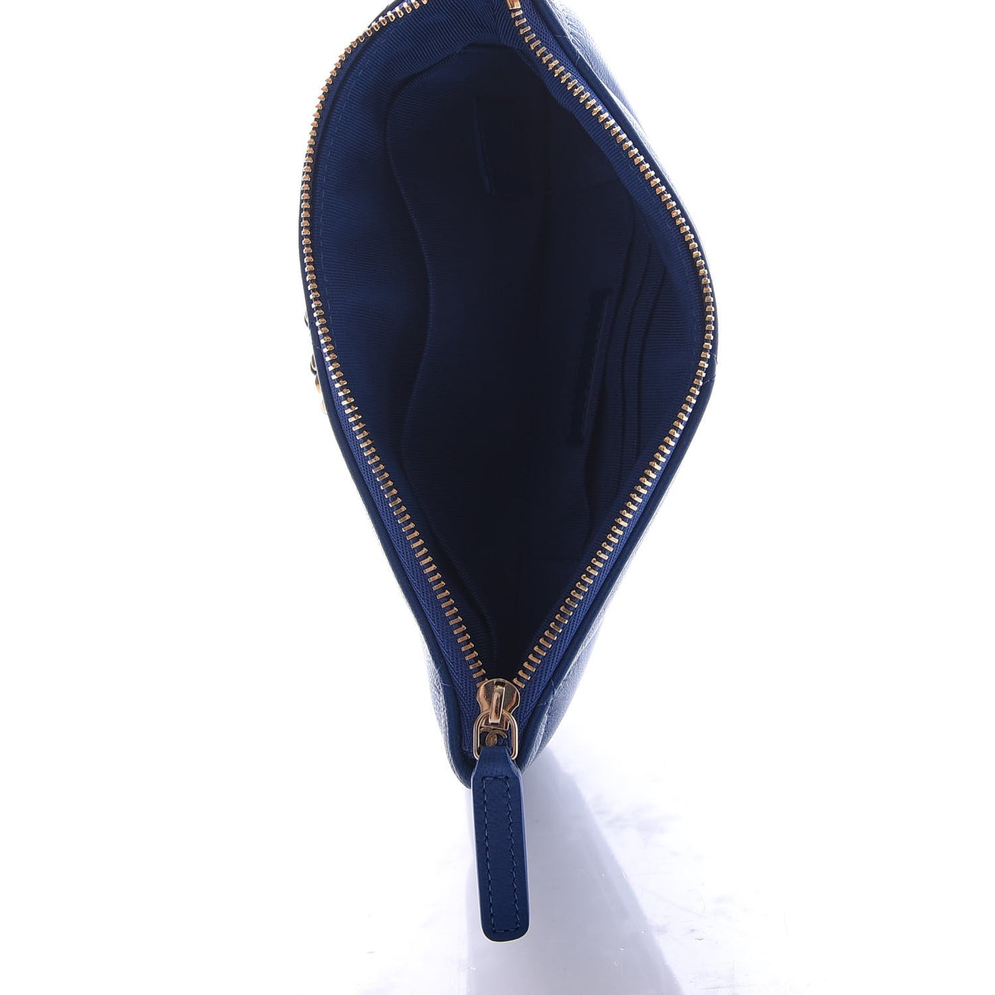 Goatskin Quilted 19 Cosmetic Case Dark Blue