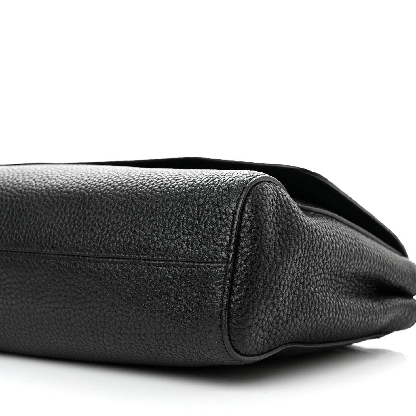 Small Classic Grain Calfskin Medium Lily Flap Black