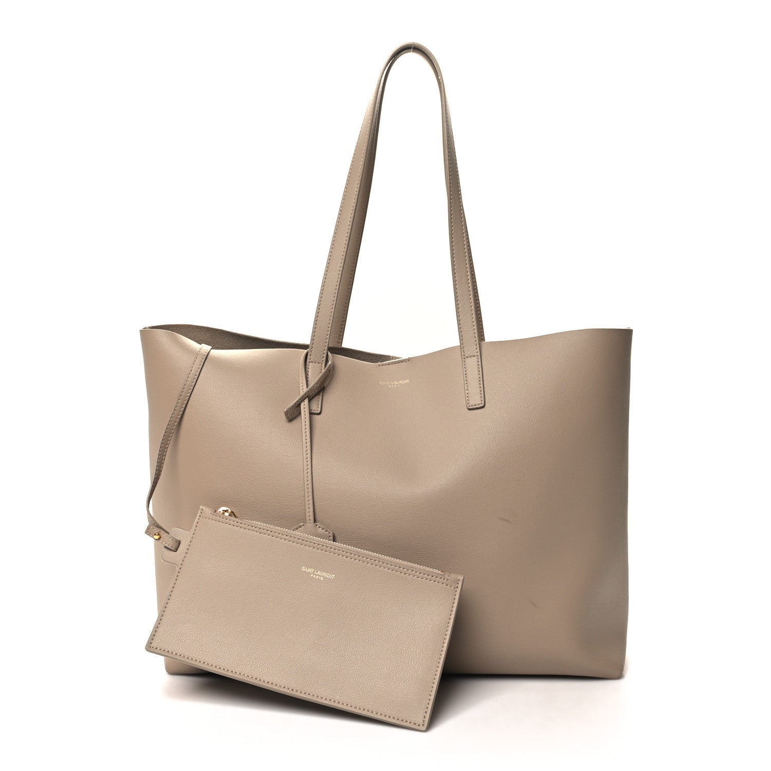 Saint Laurent Calfskin Large Shopping Tote Dark Beige 3 of 11