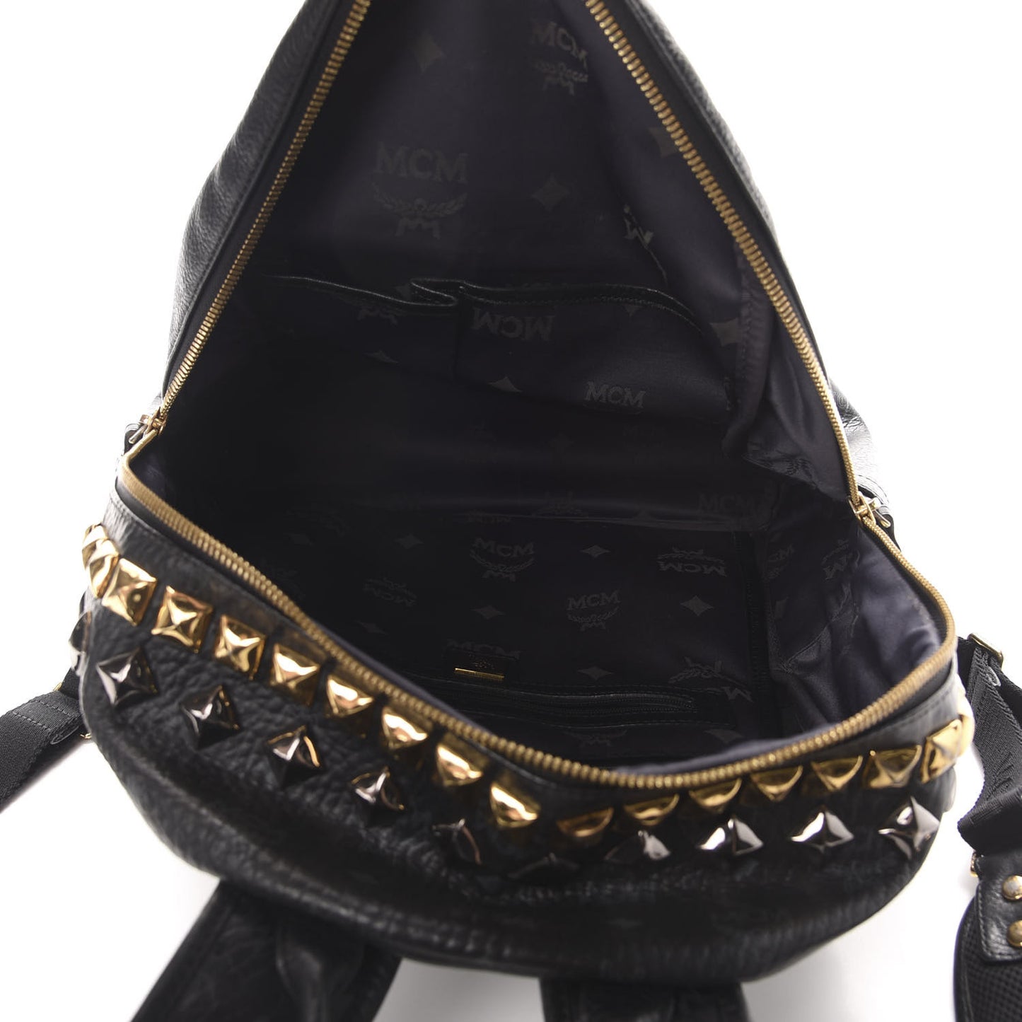 Visetos Studded Colorblock Medium Stark Brock Backpack Black