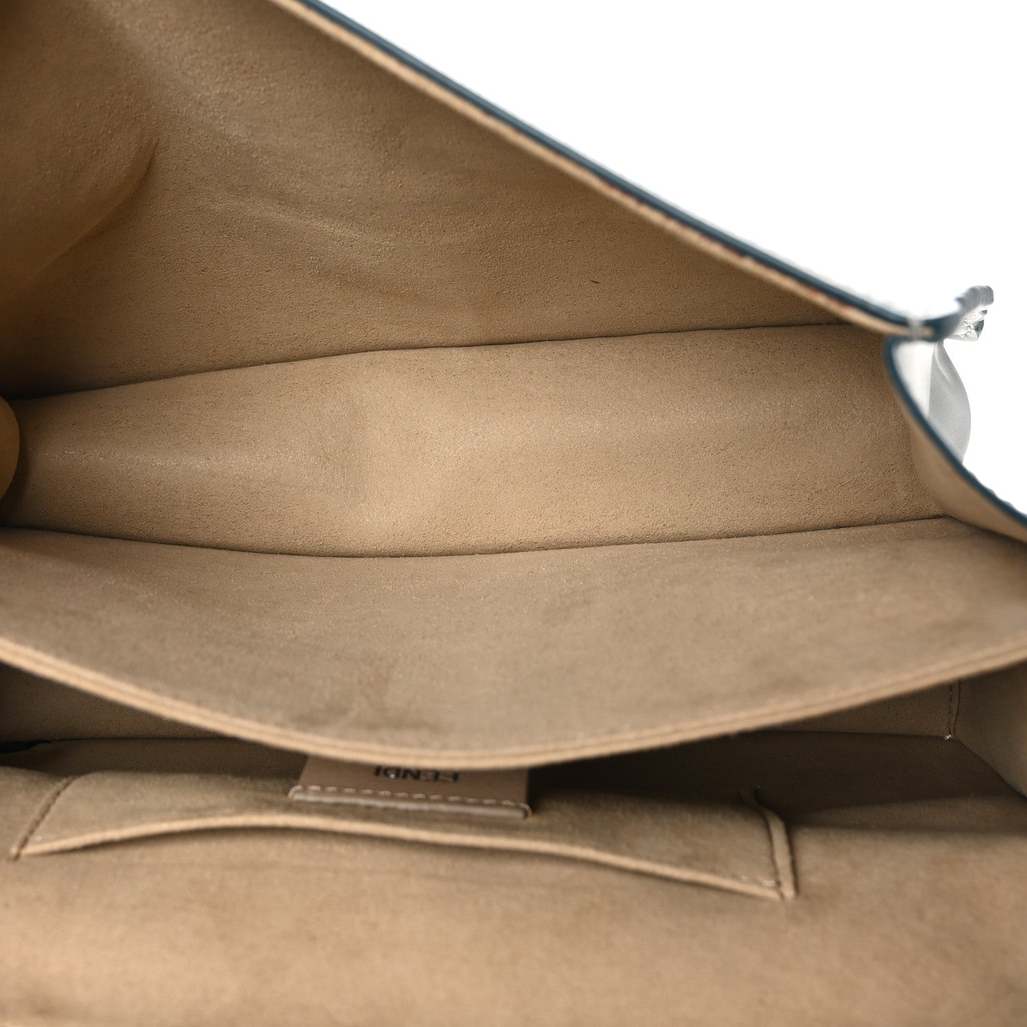 Fendi Vitello Liberty Scalloped Studded Kan I Shoulder Bag Grigio Perla 5 of 11