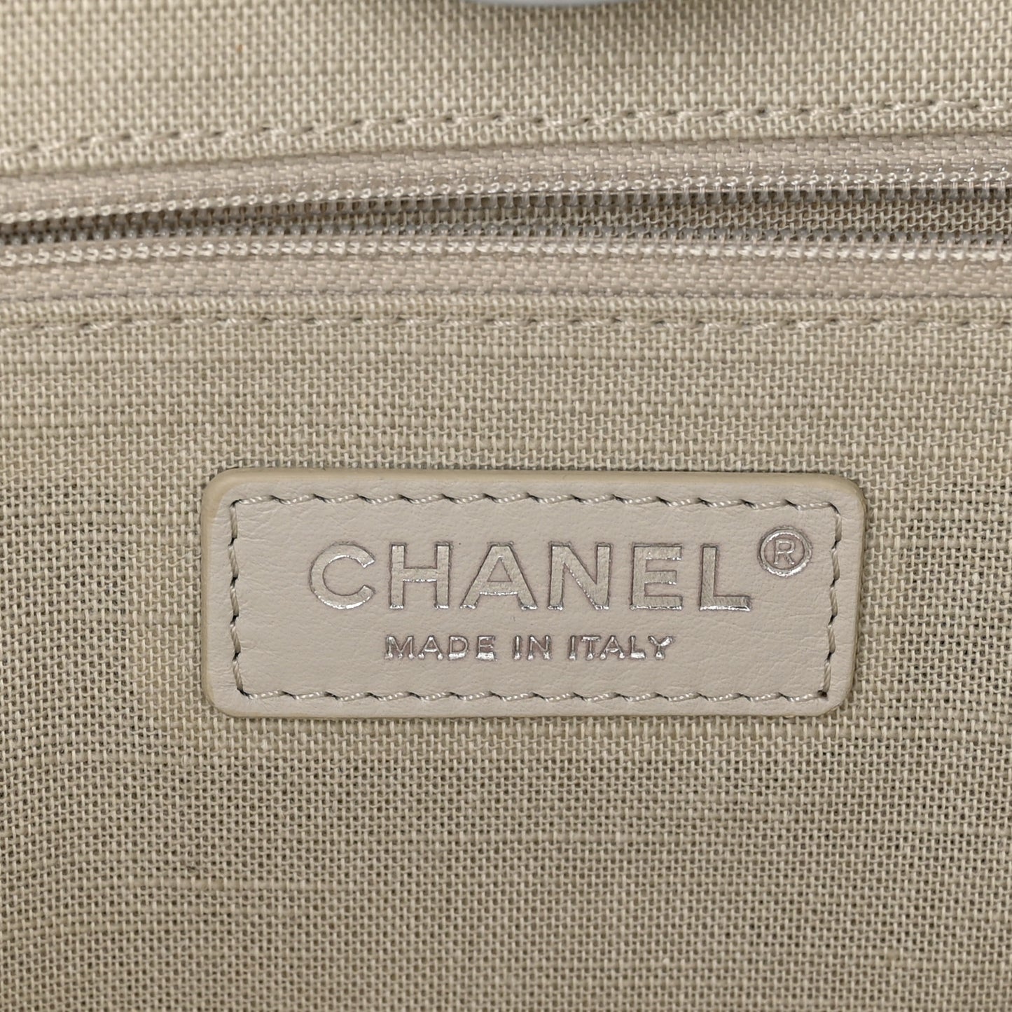 Metallic Calfskin Medium Deauville Tote Silver