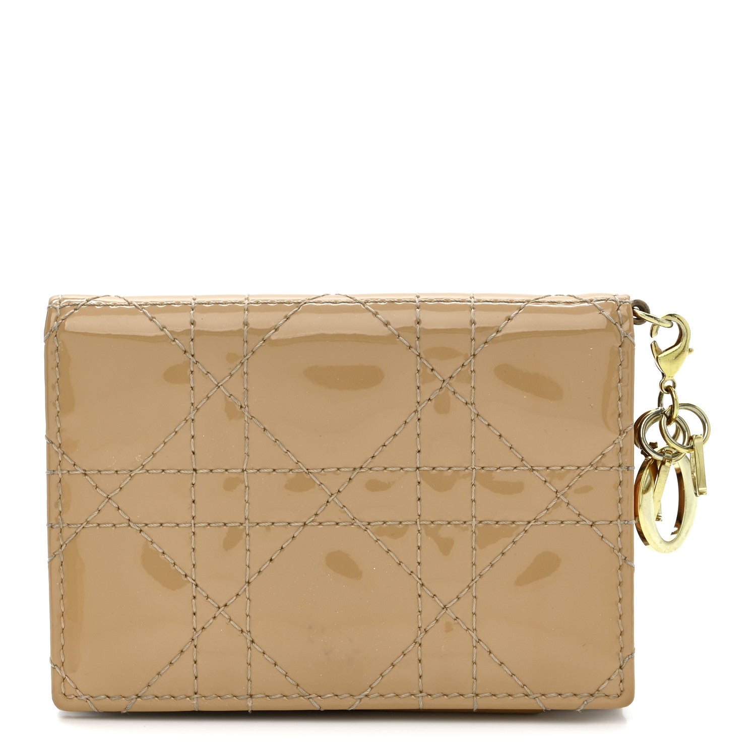 Christian Dior Patent Cannage Small Lady Dior Flap Card Holder