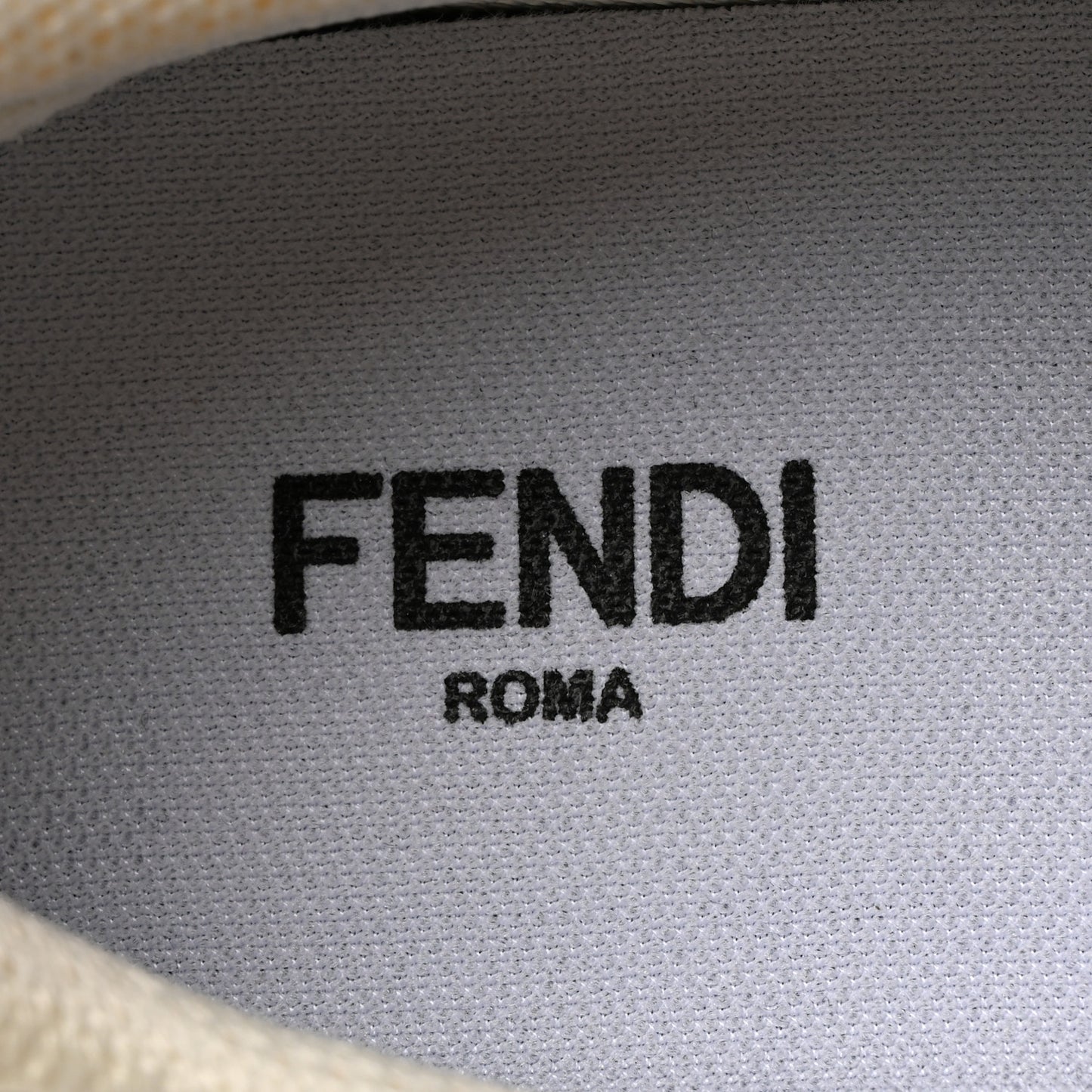 Fabric Jacquard Vitello Technical Fabric FF Womens Fendi Force Low Top Sneakers 39.5 Tobacco Black Ultrawhite White