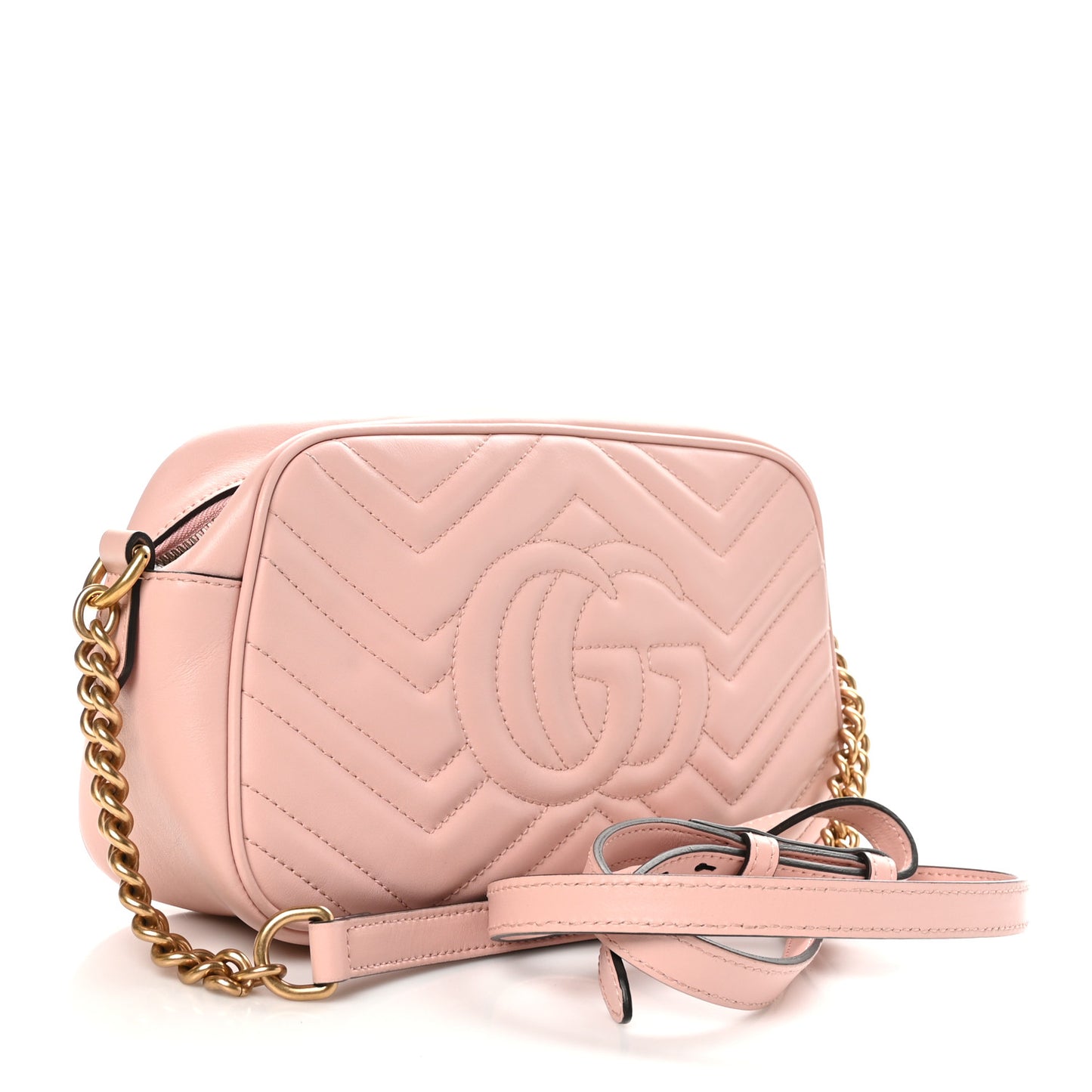 Calfskin Matelasse Small GG Marmont Chain Shoulder Bag Perfect Pink