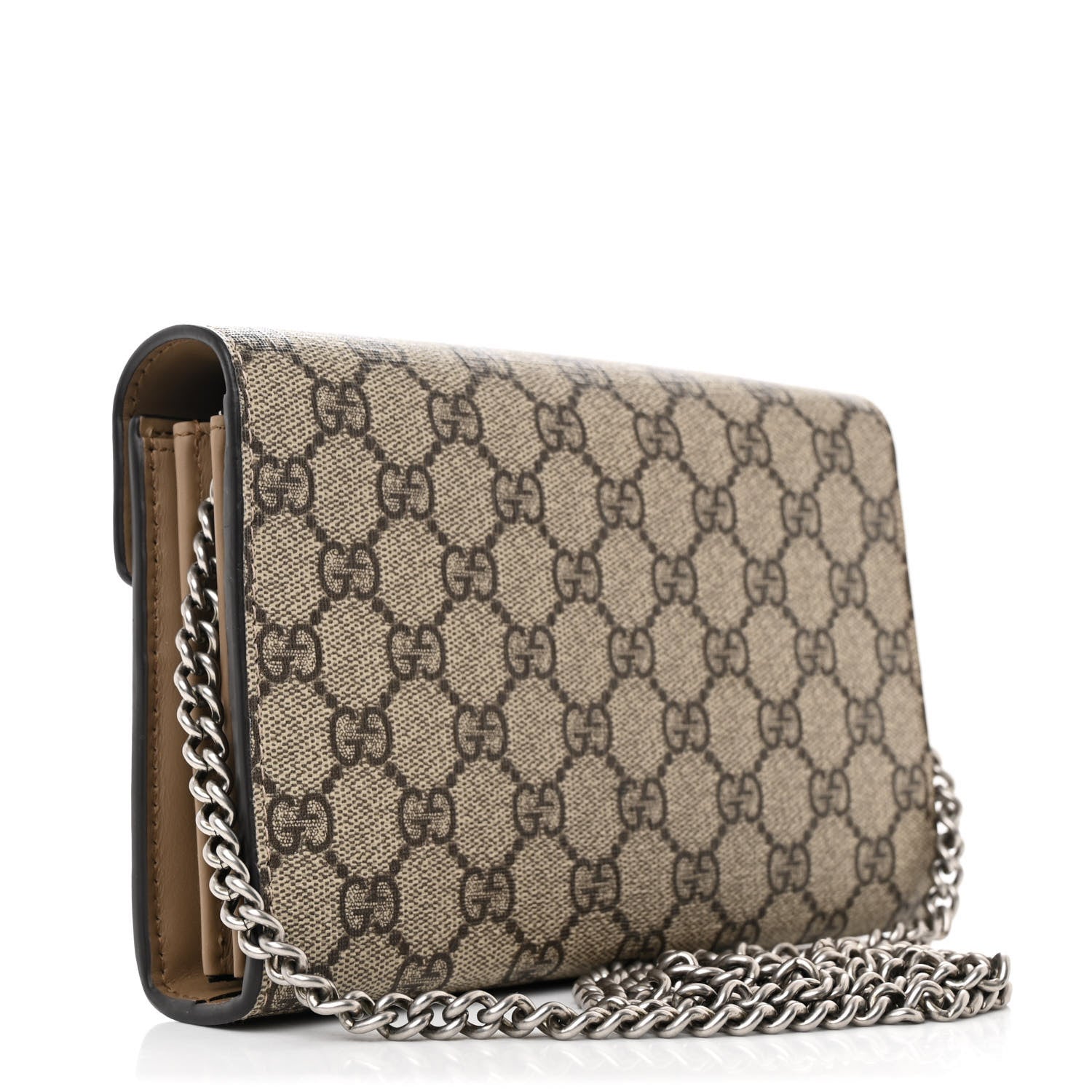 Gucci GG Supreme Monogram Mini Dionysus Chain Wallet Beige Taupe 3 of 13