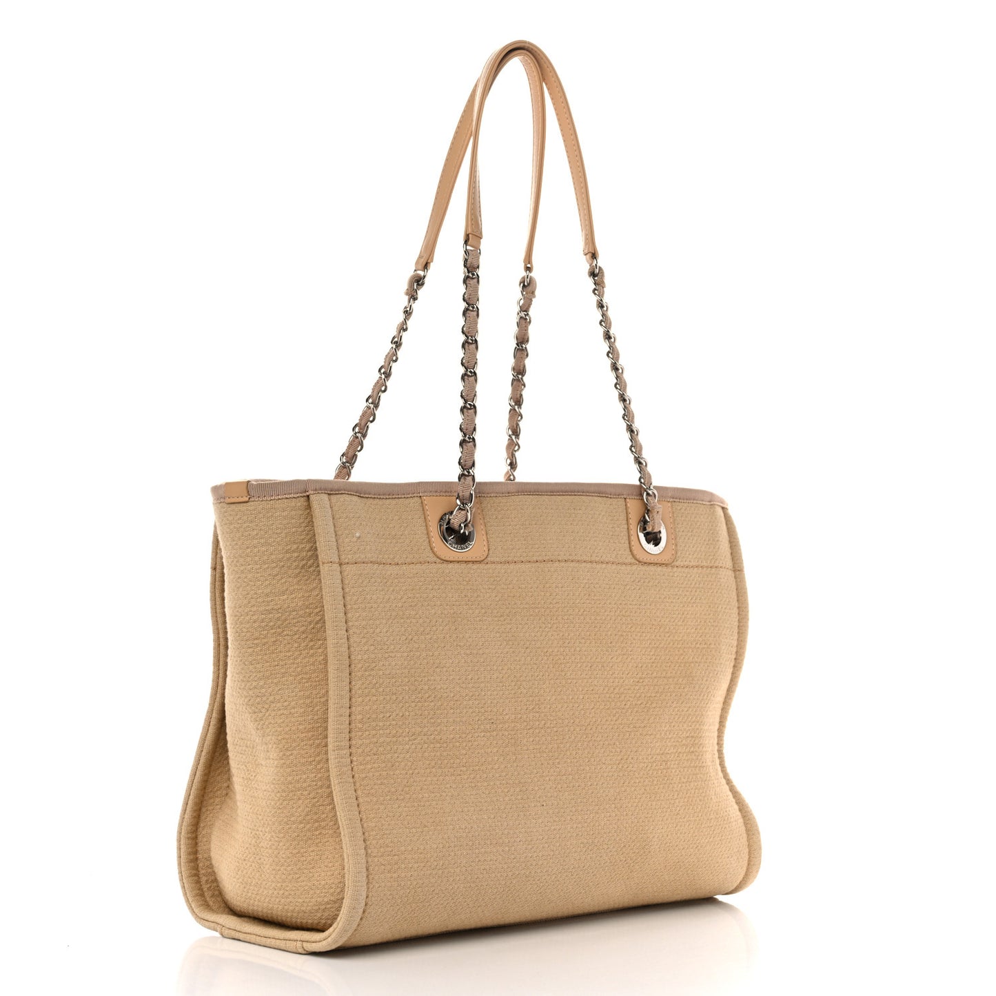 Mixed Fibers Small Deauville Tote Beige