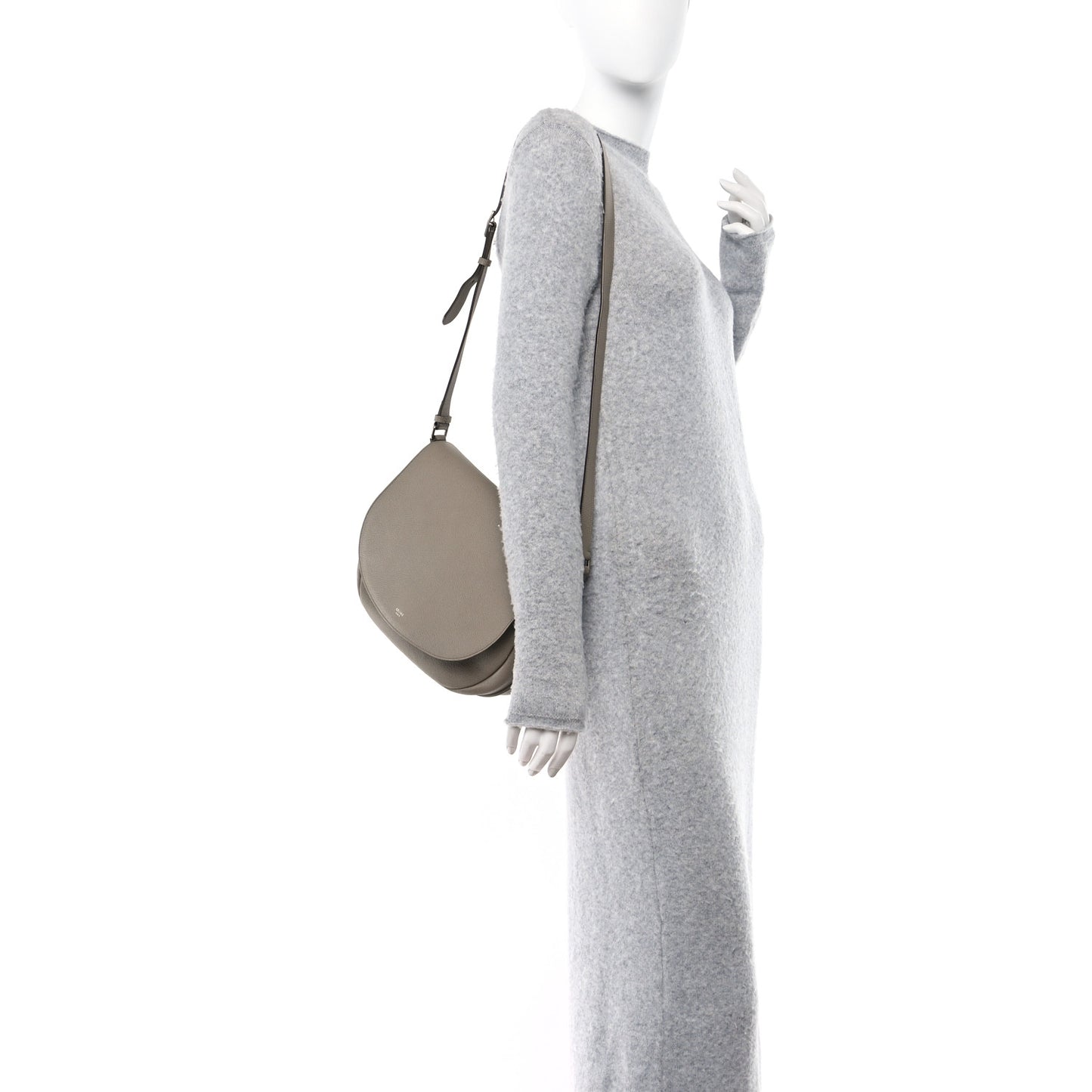 Grained Calfskin Trotteur Messenger Taupe