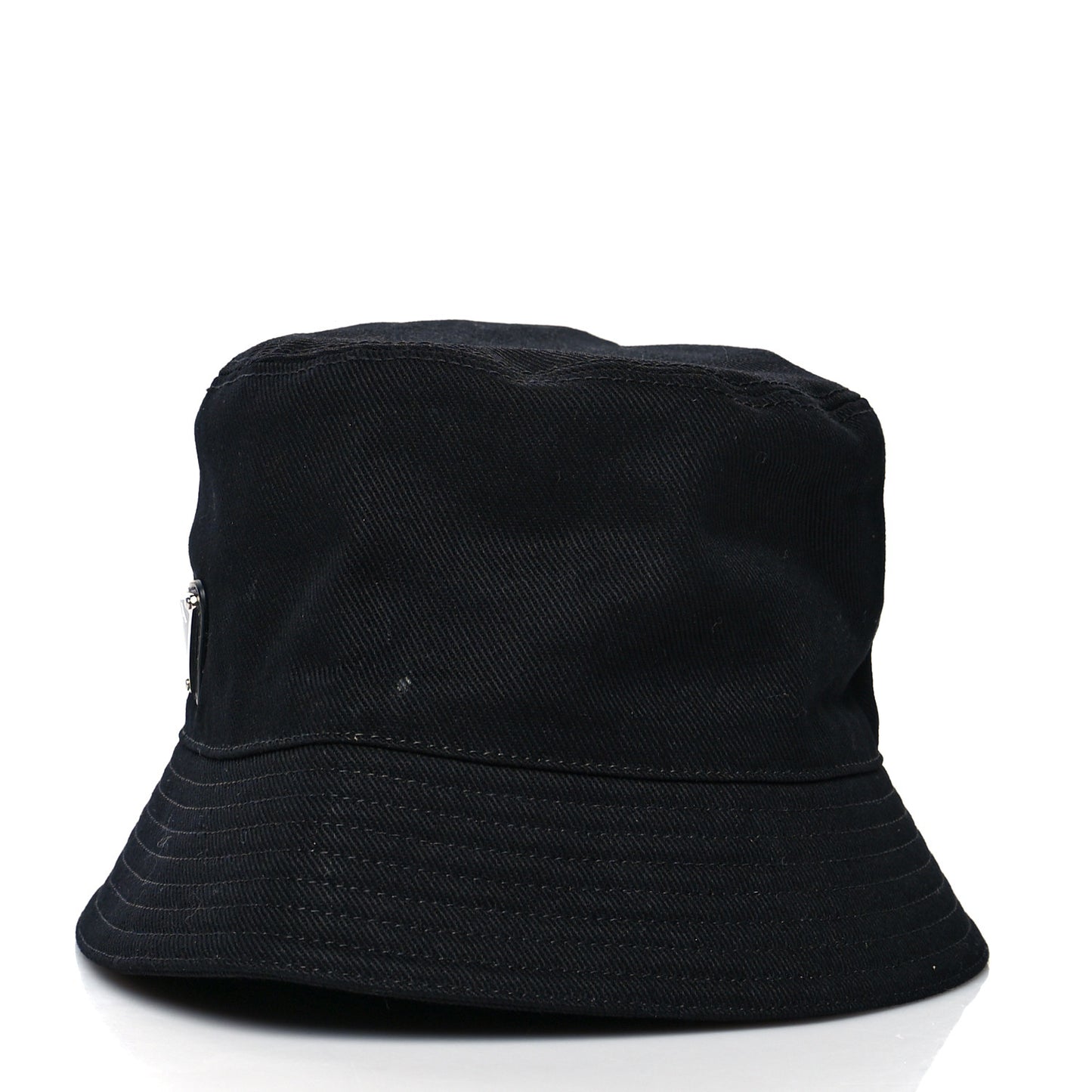 Drill Nylon Metal Triangle Logo Mens Bucket Hat M Black