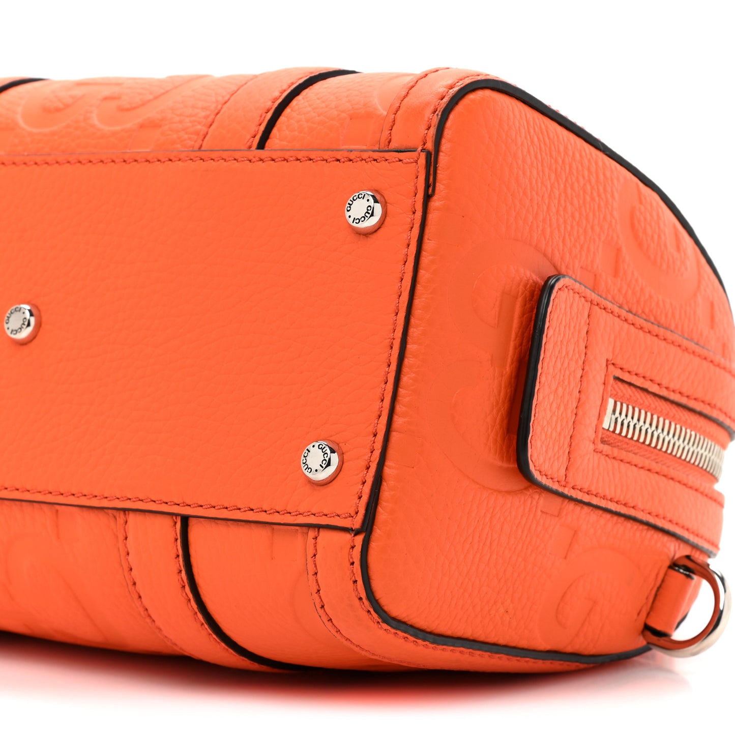 Piuma Calfskin Jumbo GG Embossed Mini Duffle Bag Good Orange