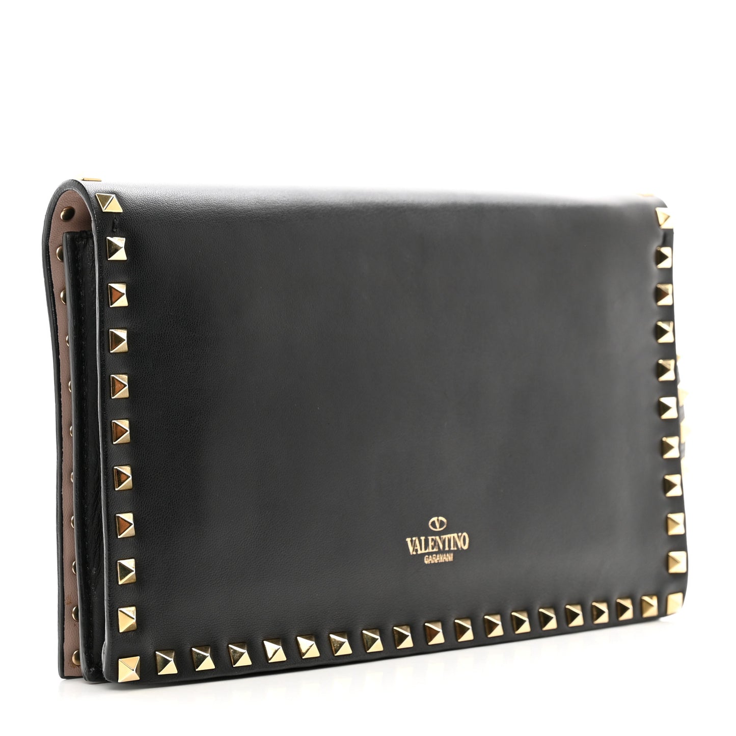 Nappa Rockstud Wristlet Clutch Black