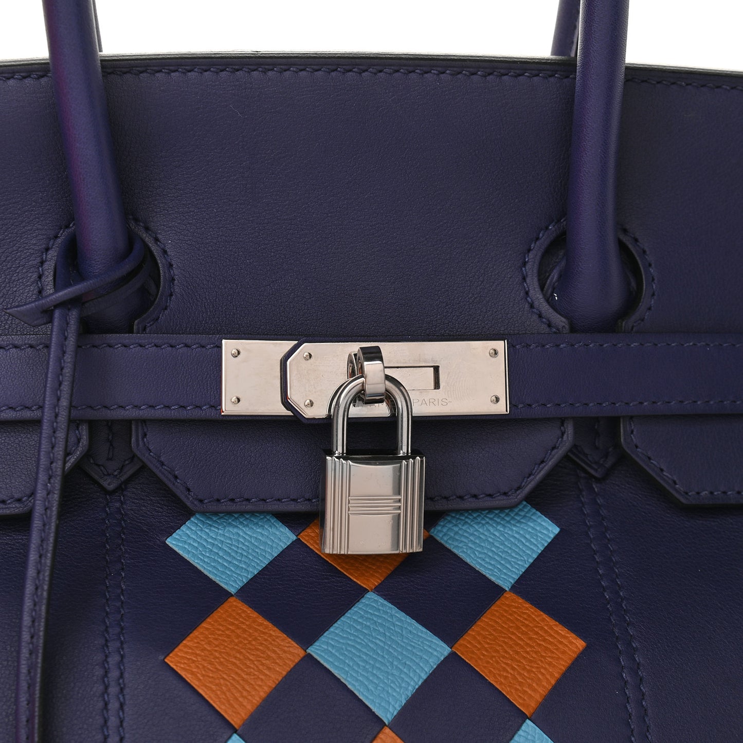 Swift Epsom Tressage Birkin 35 Bleu Encre Bleu Du Nord Gold