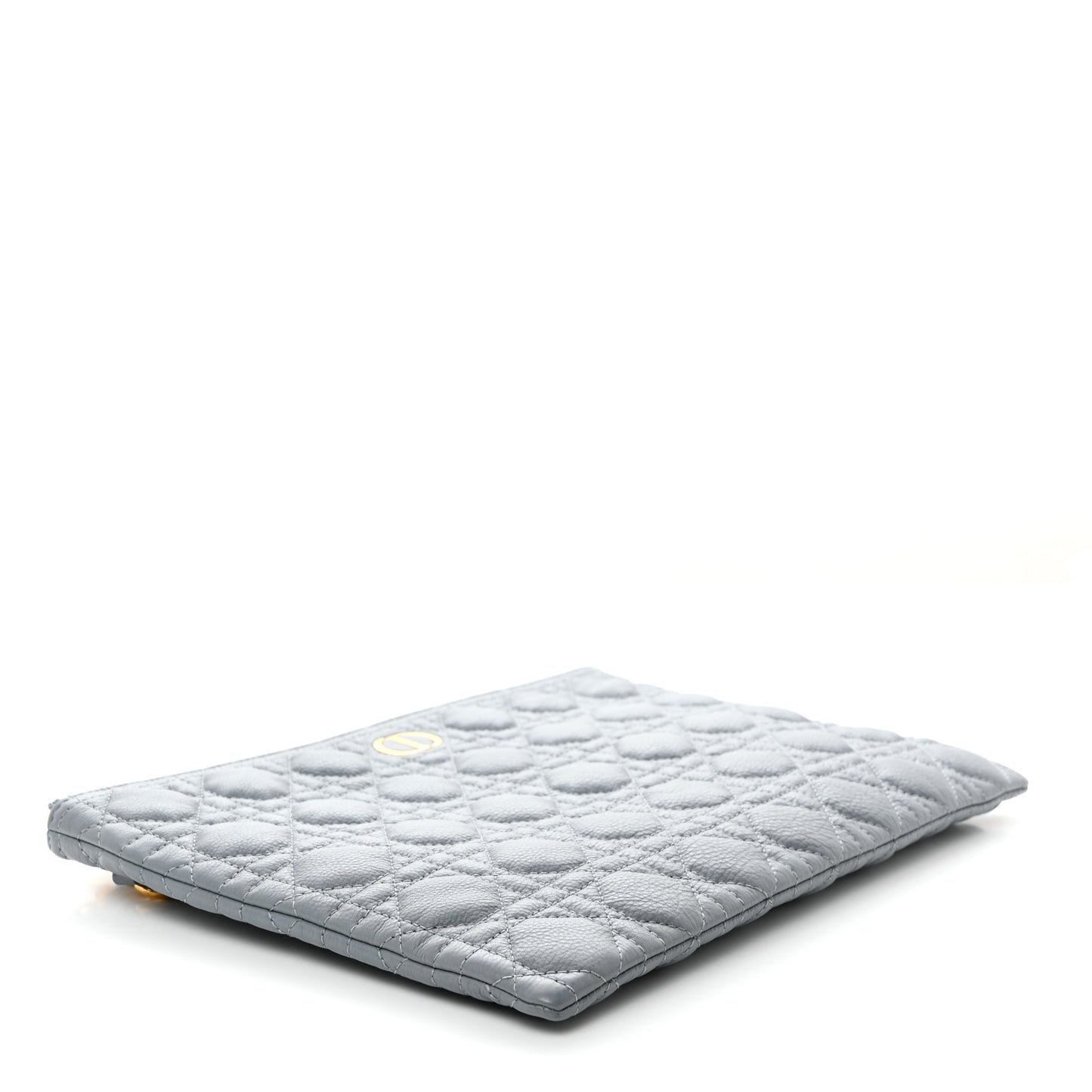 Supple Calfskin Cannage Large Caro Daily Pouch Cloud Blue