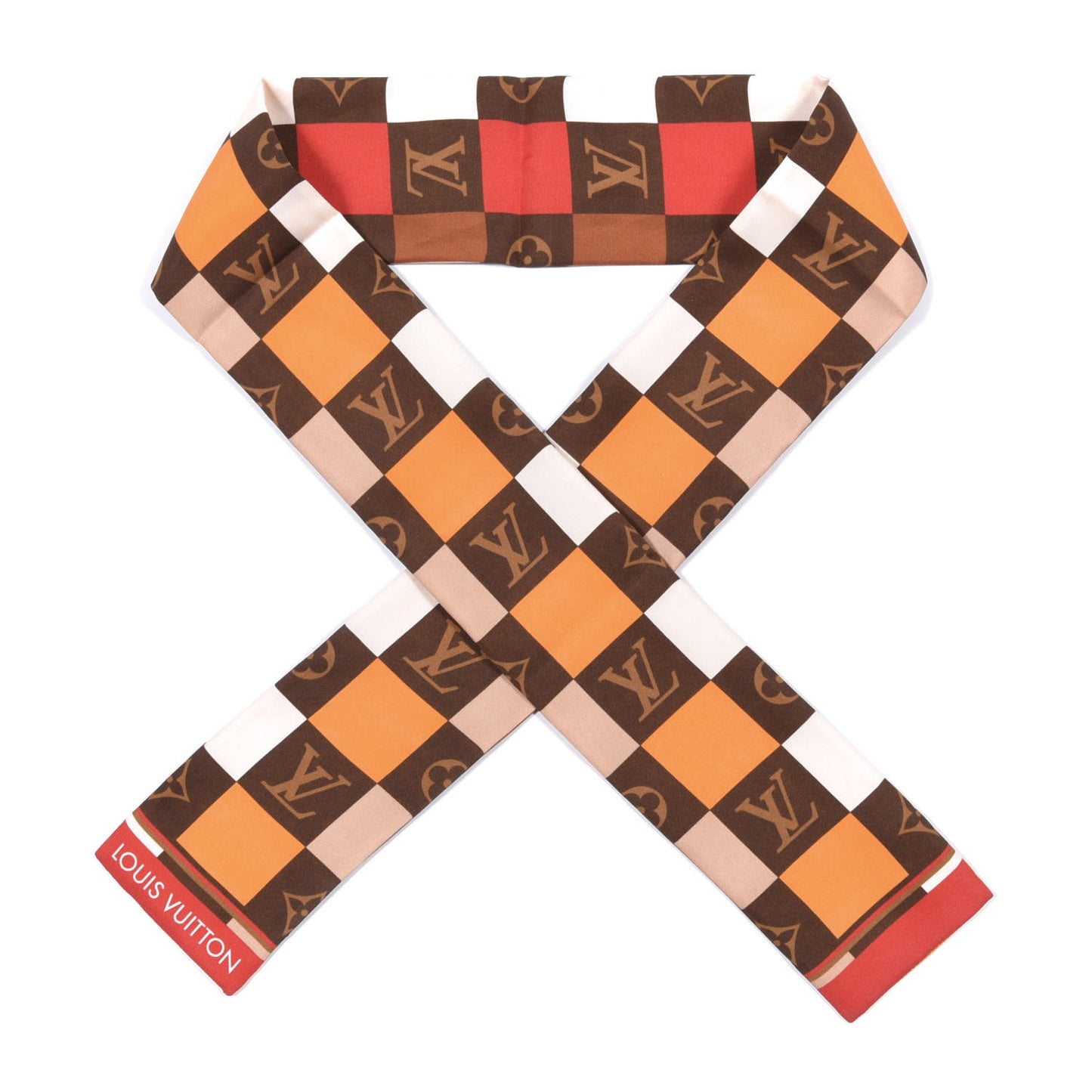Silk Monogram Check Bandeau Beige
