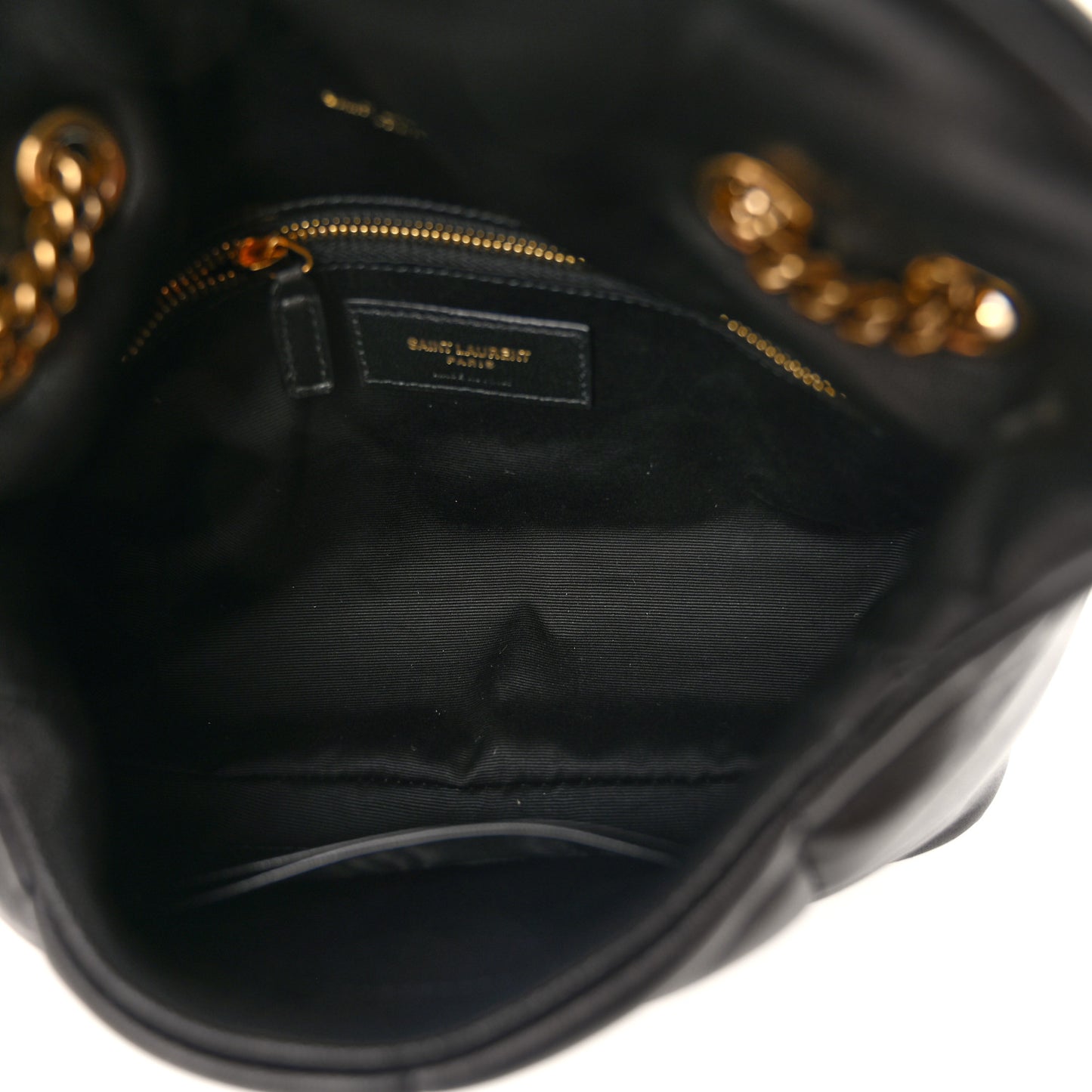 Lambskin Quilted Toy Loulou Puffer Monogram Chain Satchel Black
