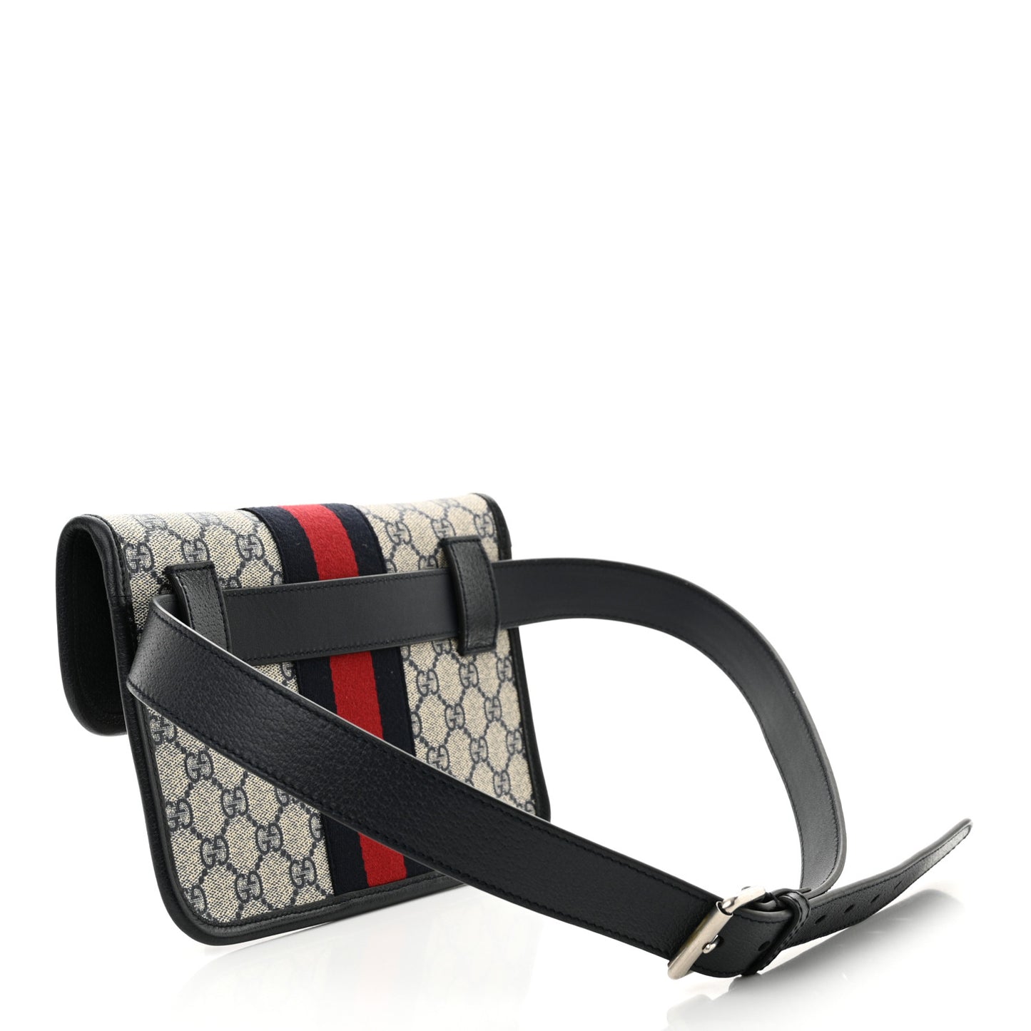 GG Supreme Monogram Web Small Ophidia Belt Bag 100 40 Beige Navy