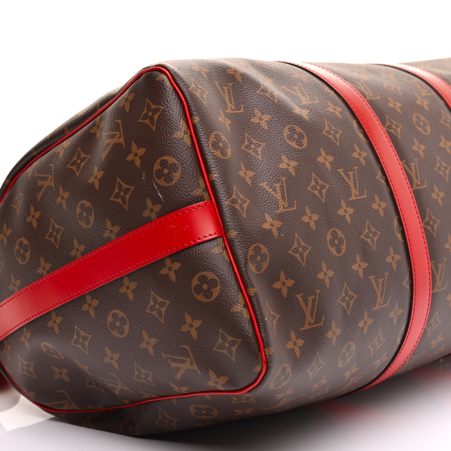 Calfskin Monogram Keepall Bandouliere 50 Coquelicot