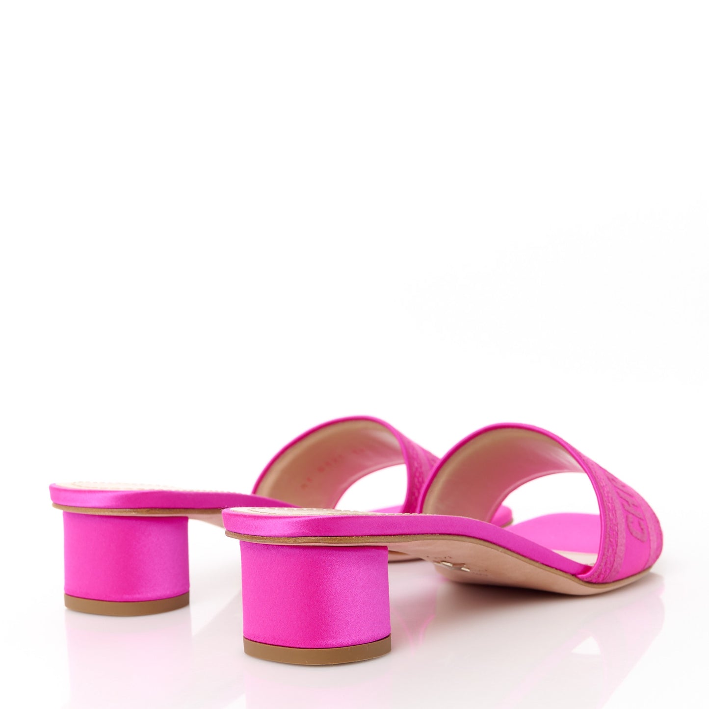 Satin Dioriviera Embroidered Dway 35mm Slide Sandals 39 Rani Pink