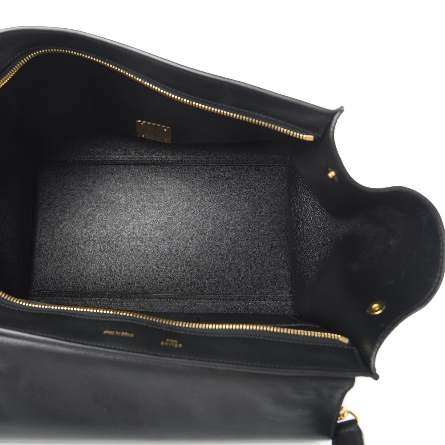 Crocodile Embossed Calfskin Suede Medium Trapeze Black