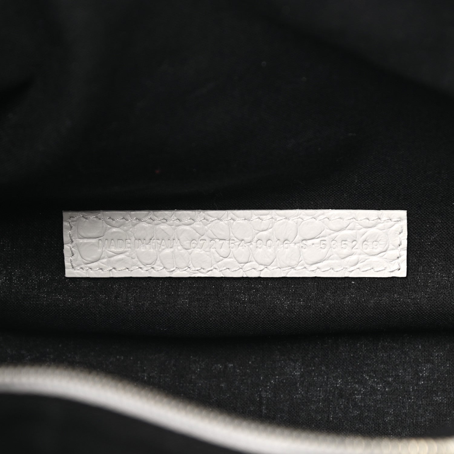 Balenciaga Extra Supple Calfskin Crocodile Embossed Medium Le Cagole Shoulder Bag White 7 of 10