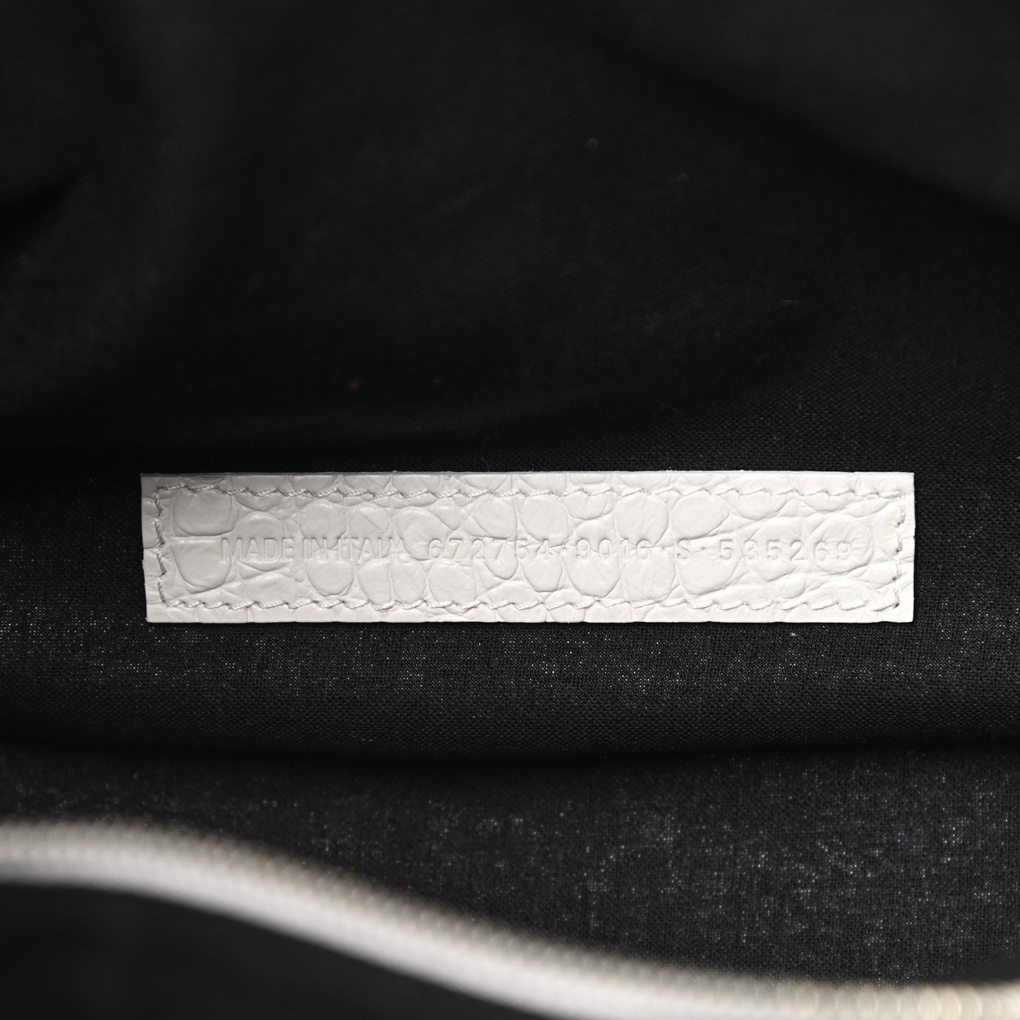 Extra Supple Calfskin Crocodile Embossed Medium Le Cagole Shoulder Bag White