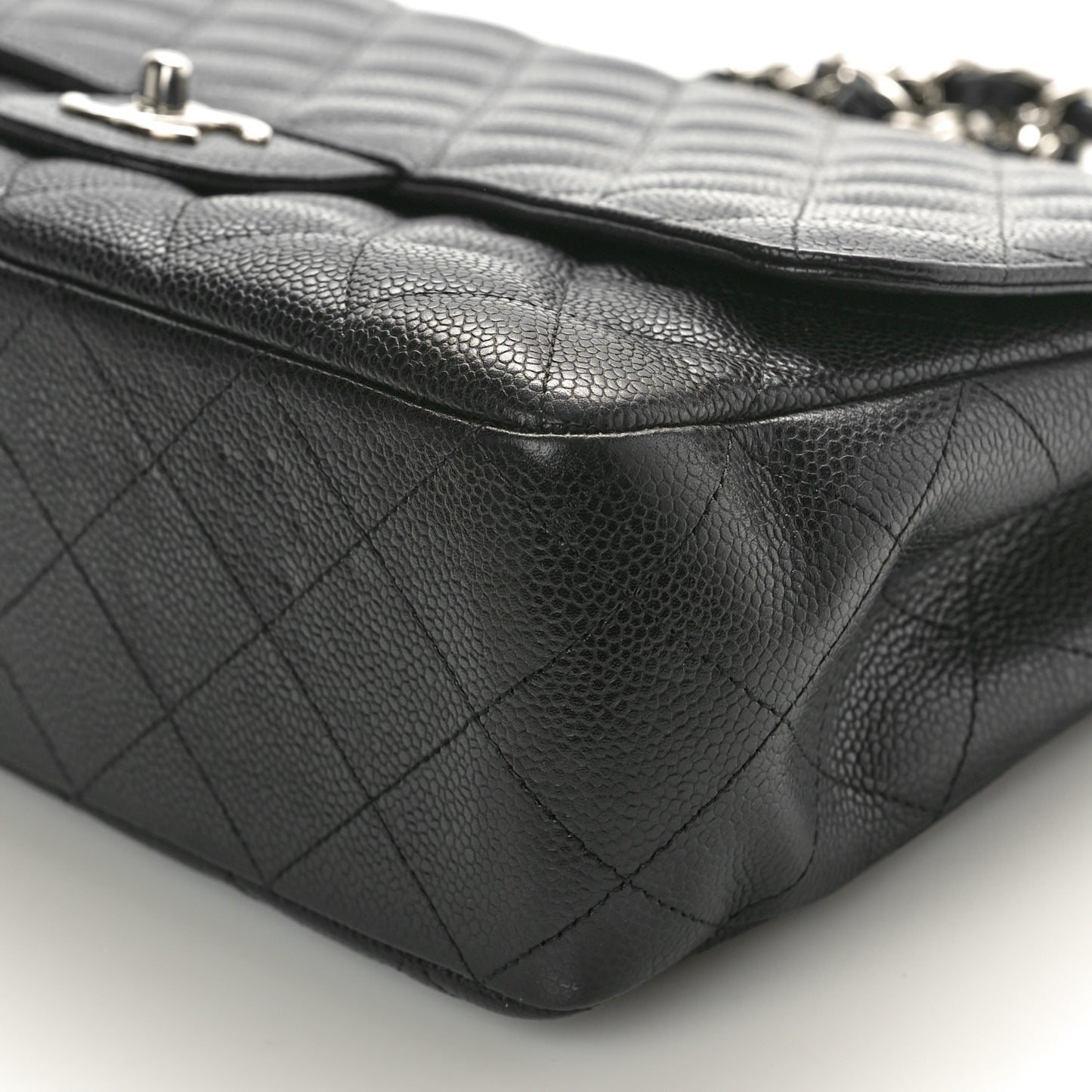 Caviar Quilted Jumbo Single Flap Black