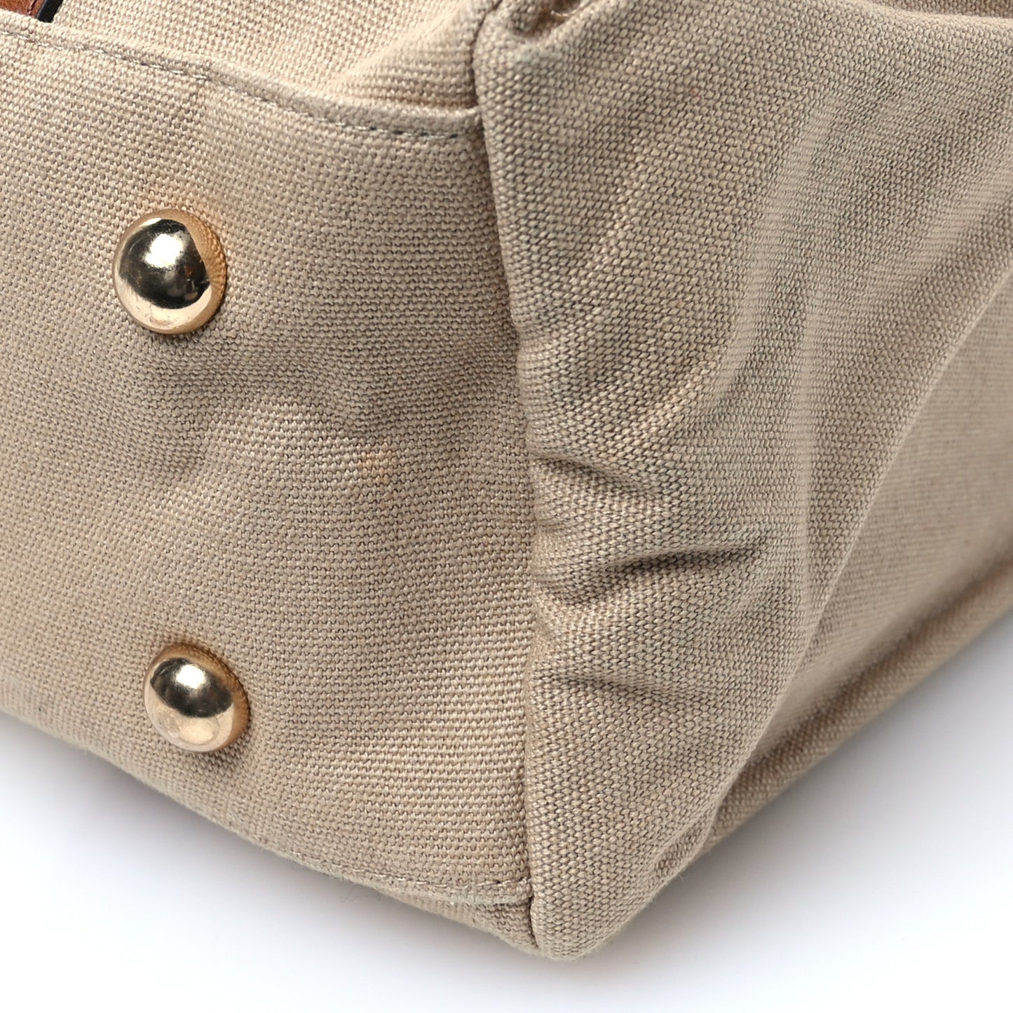 Cotton Calfskin Diaper Bag White Brown