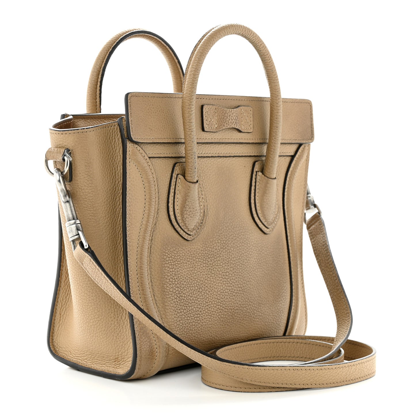 Drummed Calfskin Nano Luggage Dune