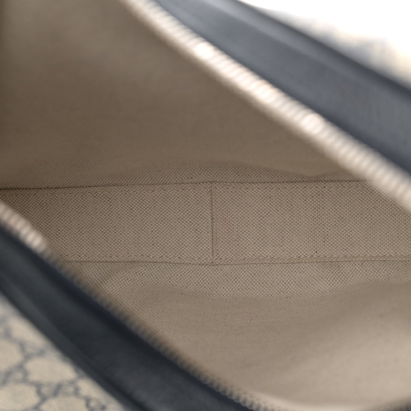 GG Supreme Monogram Textured Calfskin Web Large Attache Shoulder Bag Beige Blue