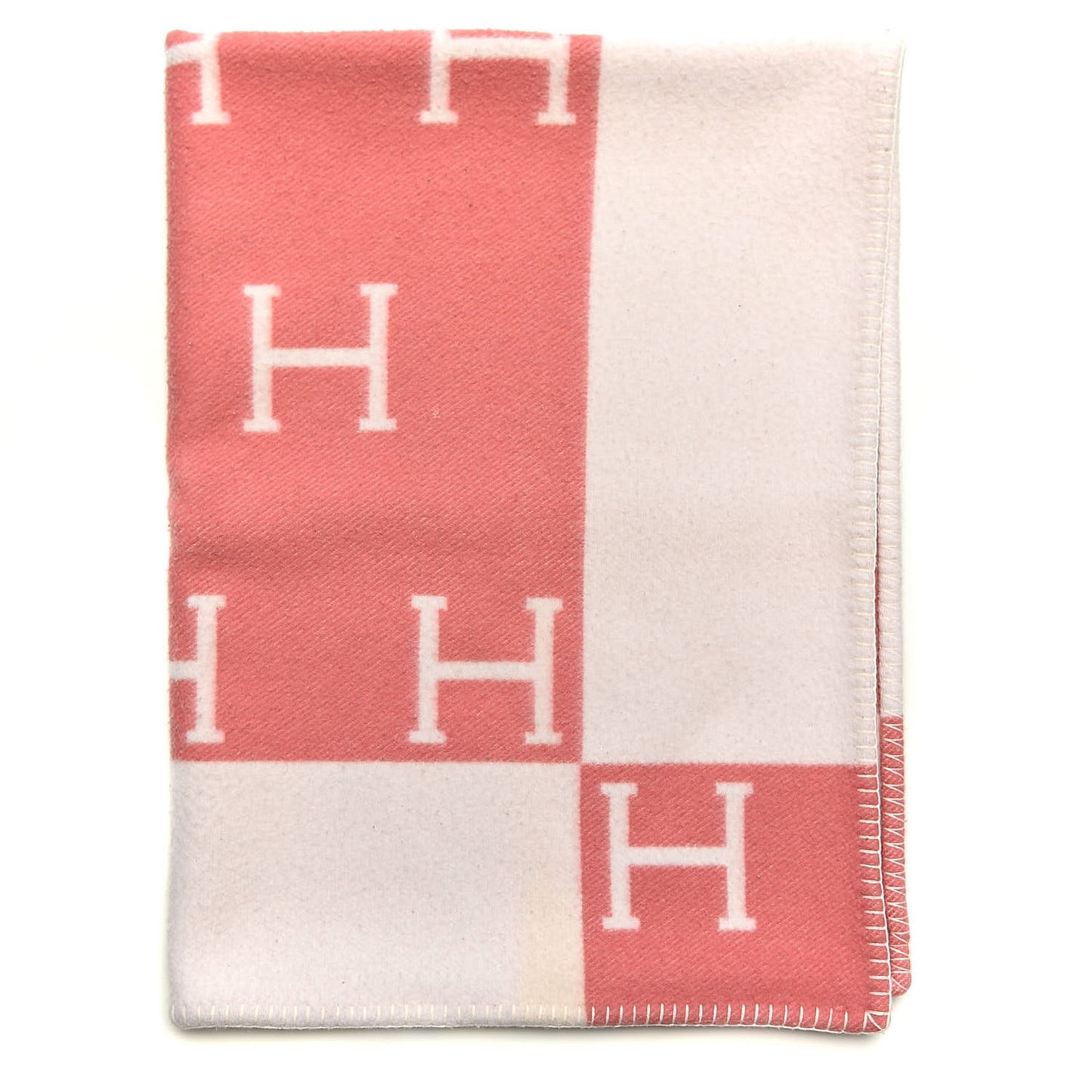 Wool Cashmere Avalon Baby Blanket Rose Airelle White