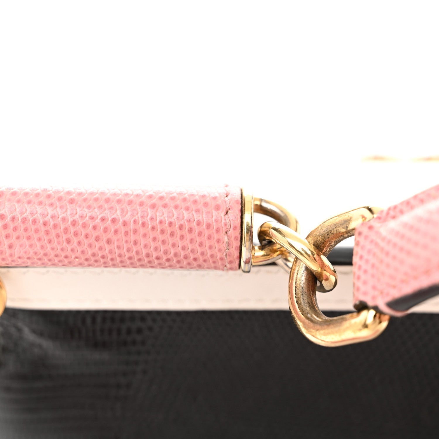 Dolce & Gabbana Stampa Iguana Crystal Medium Miss Sicily Satchel White Black Pink 16 of 21