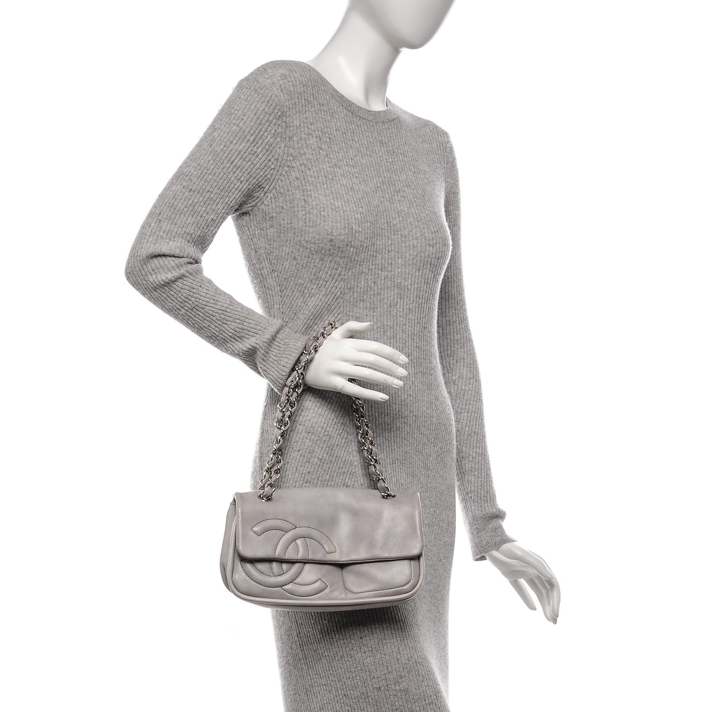 Lambskin Diagonal CC Chain Flap