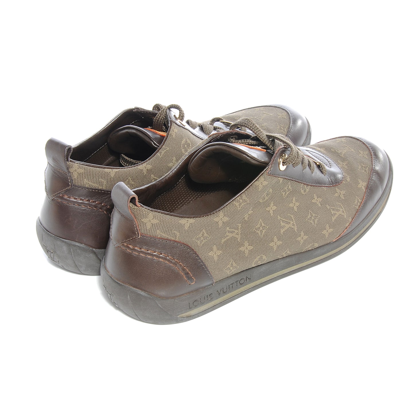 Mini Lin Monogram Sneakers Tennis Shoes 39 Kaki