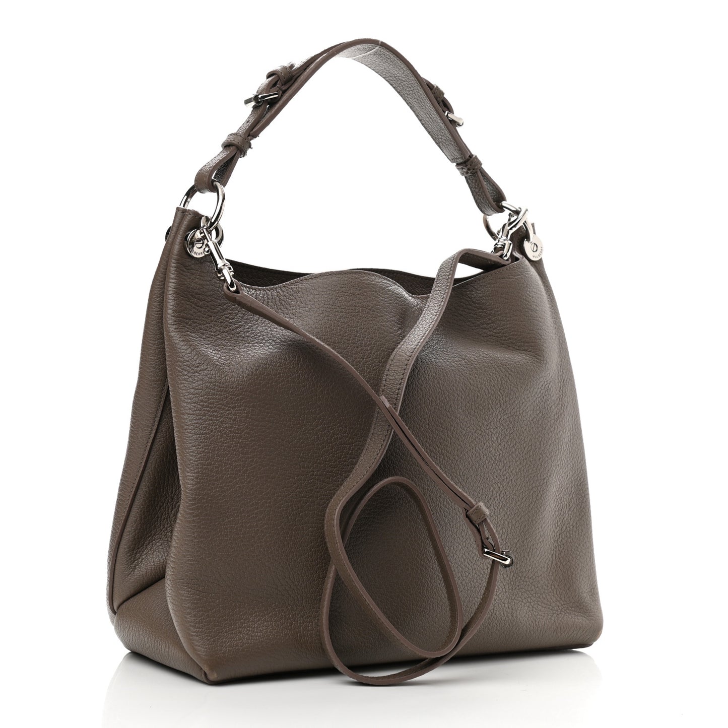 Goat Printed Calfskin Small Freya Hobo Taupe