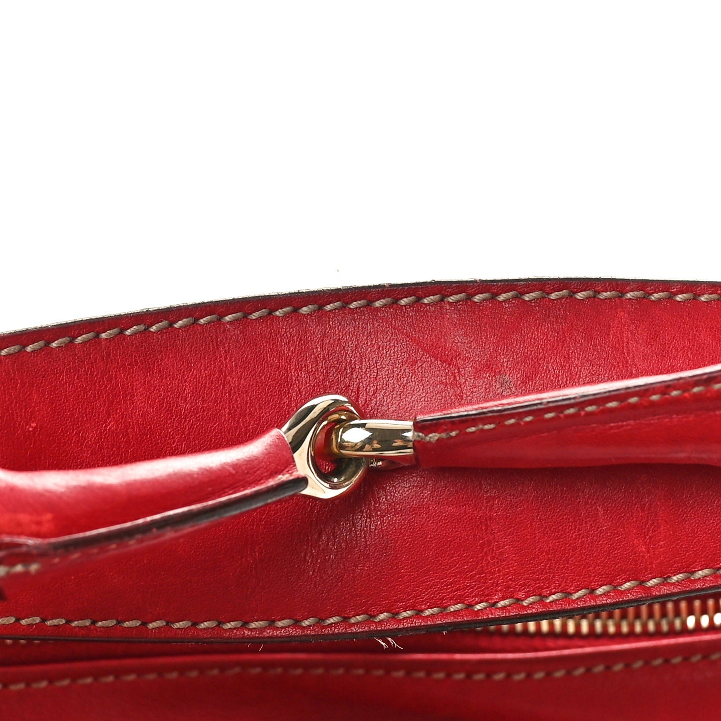Calfskin Medium Horsebit Chain Hobo Red