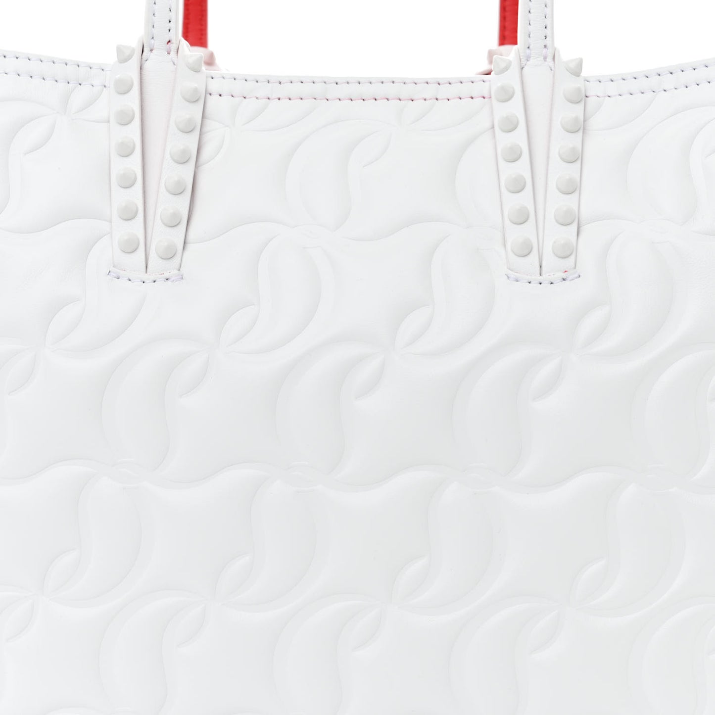 Nappa Embossed East West Cabata Tote White