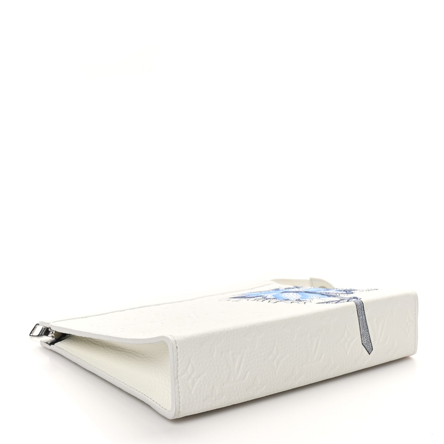 LV X YK Taurillon Monogram Psychedelic Flower Pochette Voyage MM White