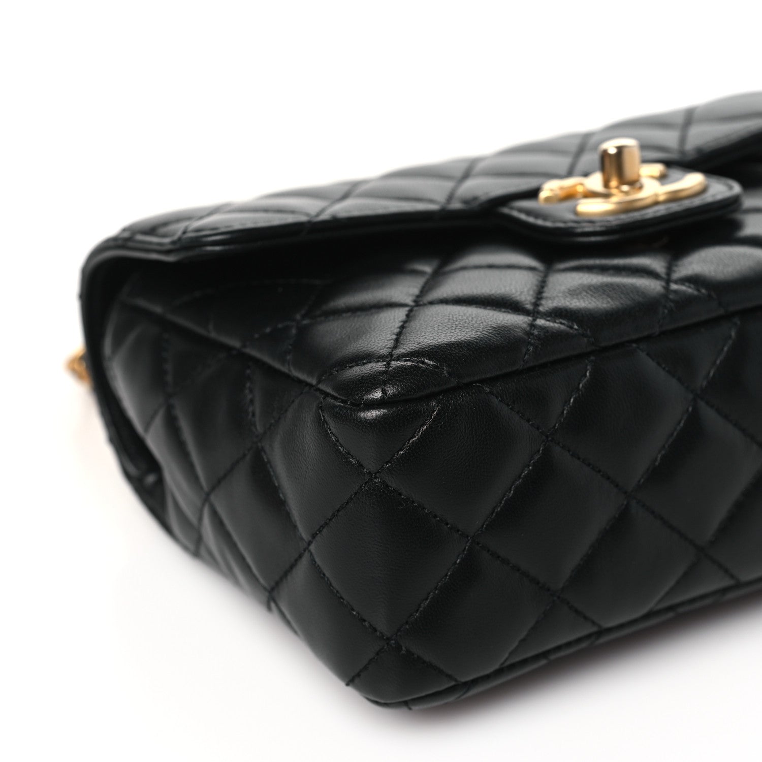 Chanel Lambskin Enamel Quilted Mini Flap Black 9 of 11