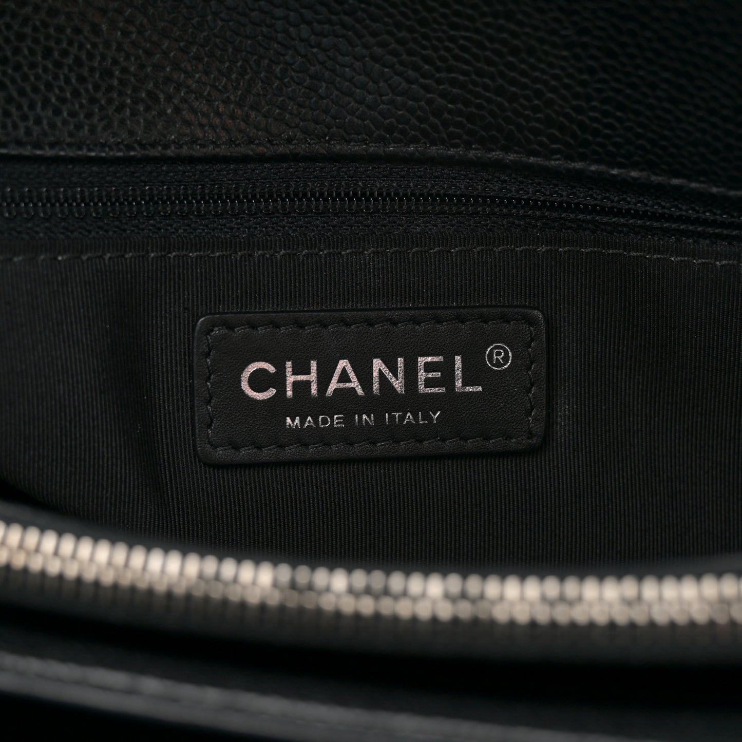 Caviar Quilted City Shopping Tote Black