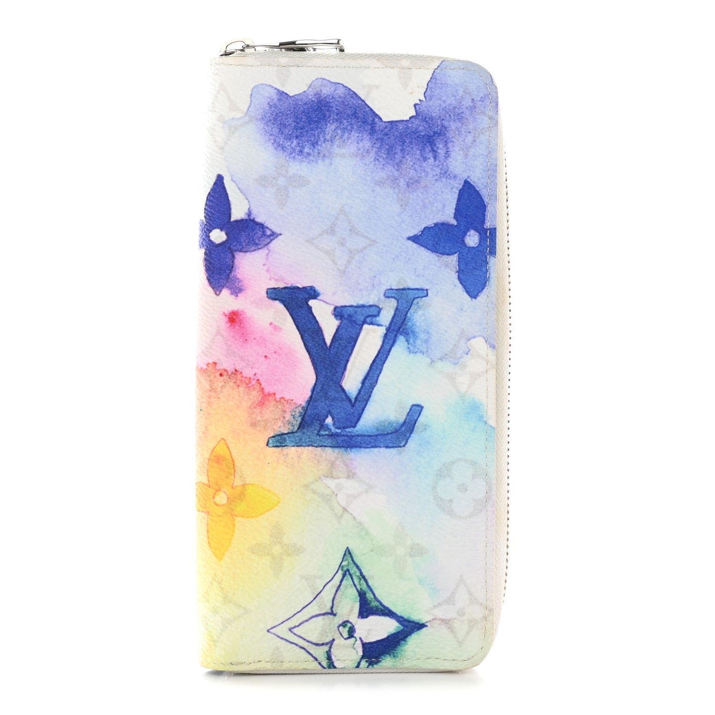 Monogram Watercolor Vertical Zippy Wallet