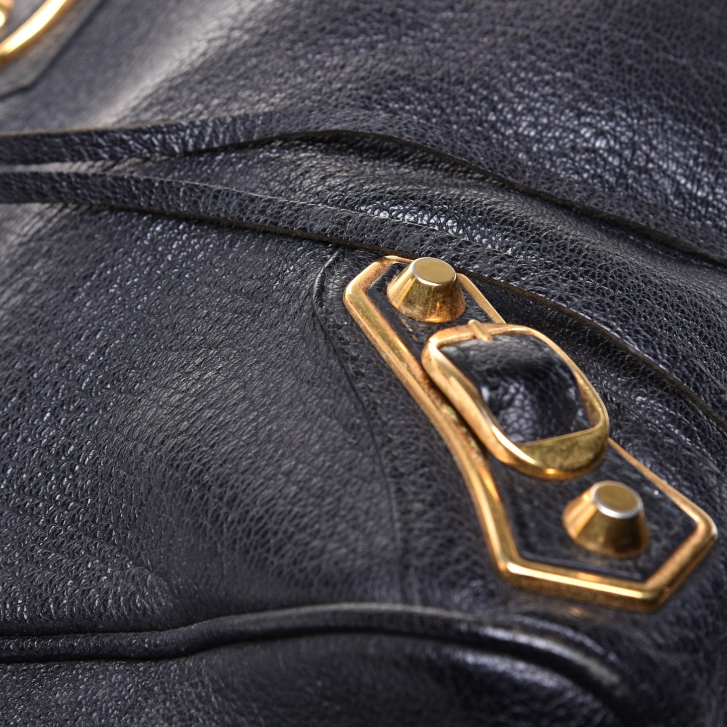 Chevre Gold Metallic Edge Hardware Velo Black