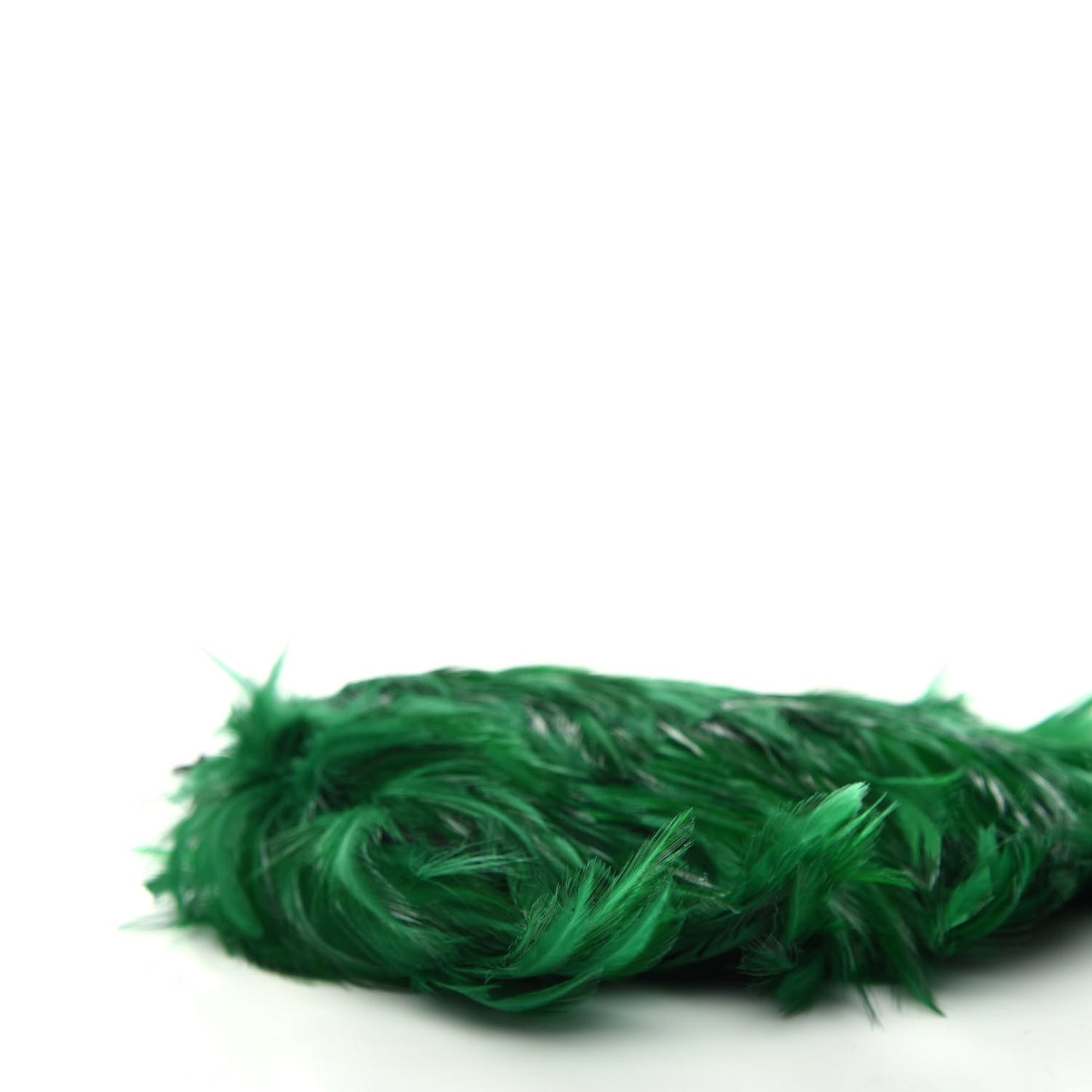 Calfskin Feather Evening Bag Emerald Black