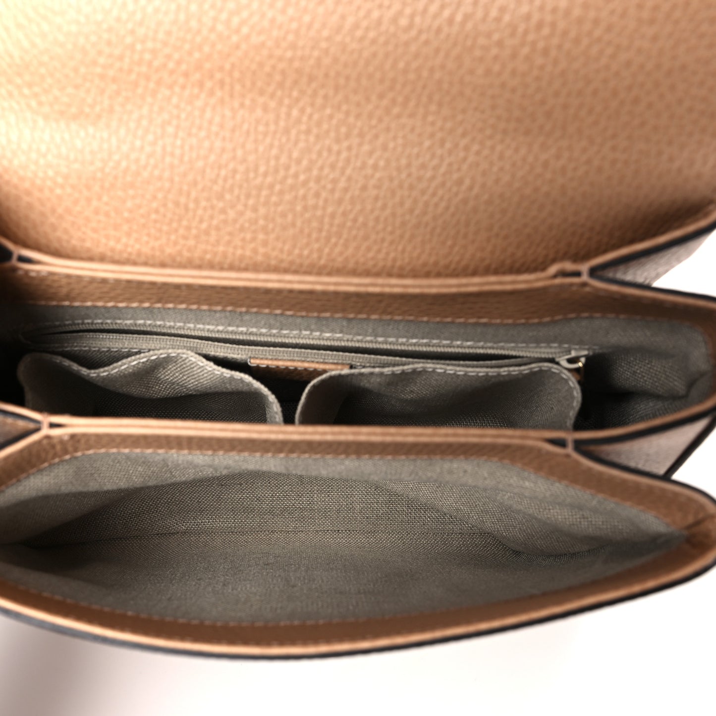 Dollar Calfskin Interlocking G Top Handle Shoulder Bag Camelia