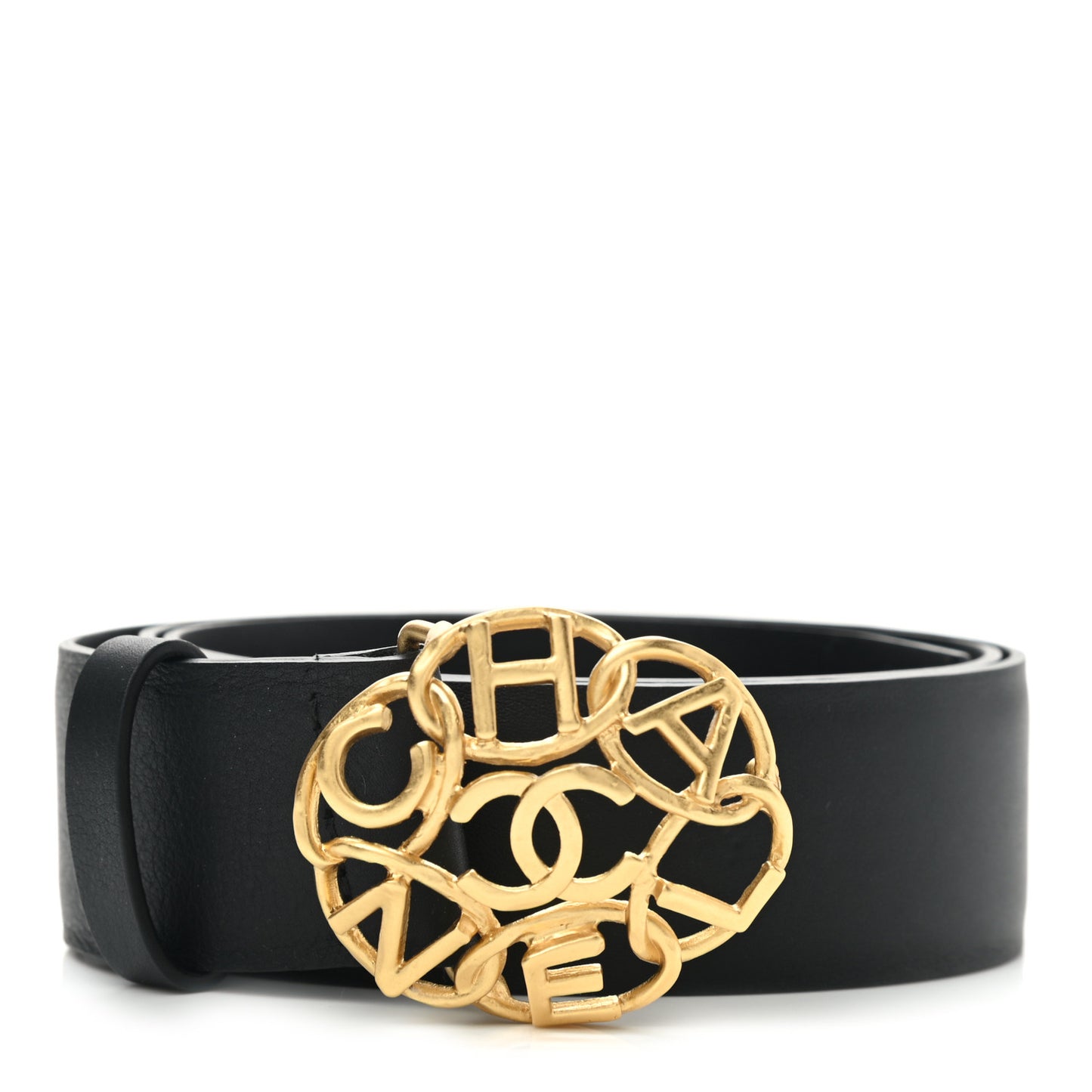 Calfskin CC Logo Belt 80 32 Black